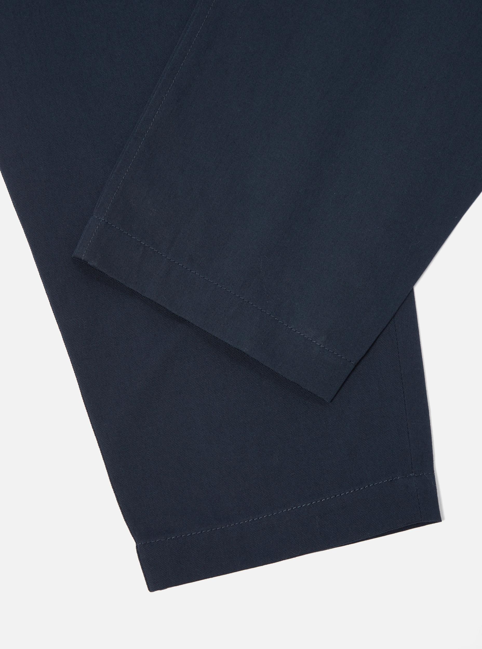 Navy Twill Pleated Track Pant Product Image