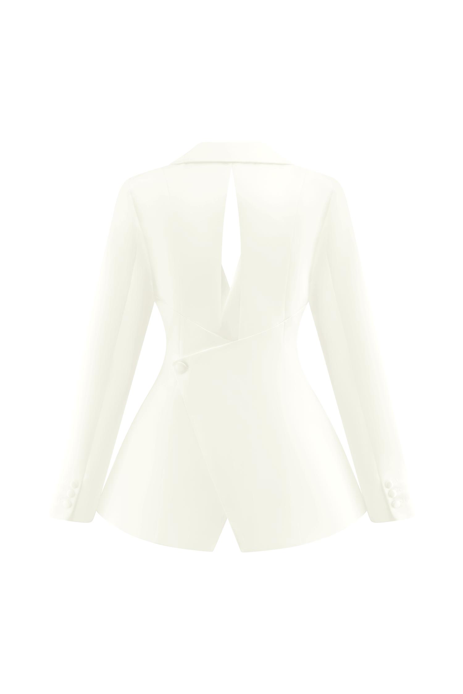 Ada Tailored Satin Blazer - Ivory Product Image