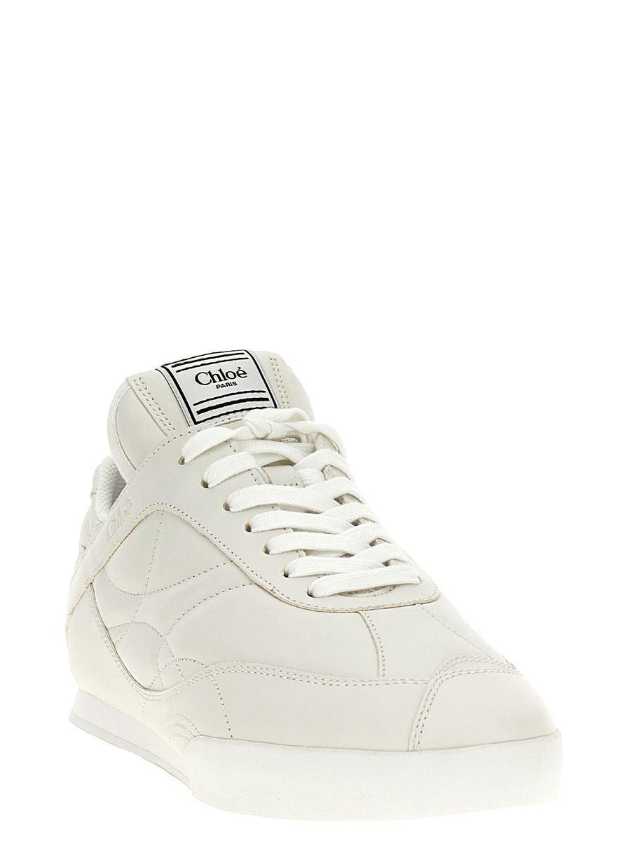 CHLOÉ Womens Chloe Kick Brand-patch Leather Low-top Trainers In White Product Image