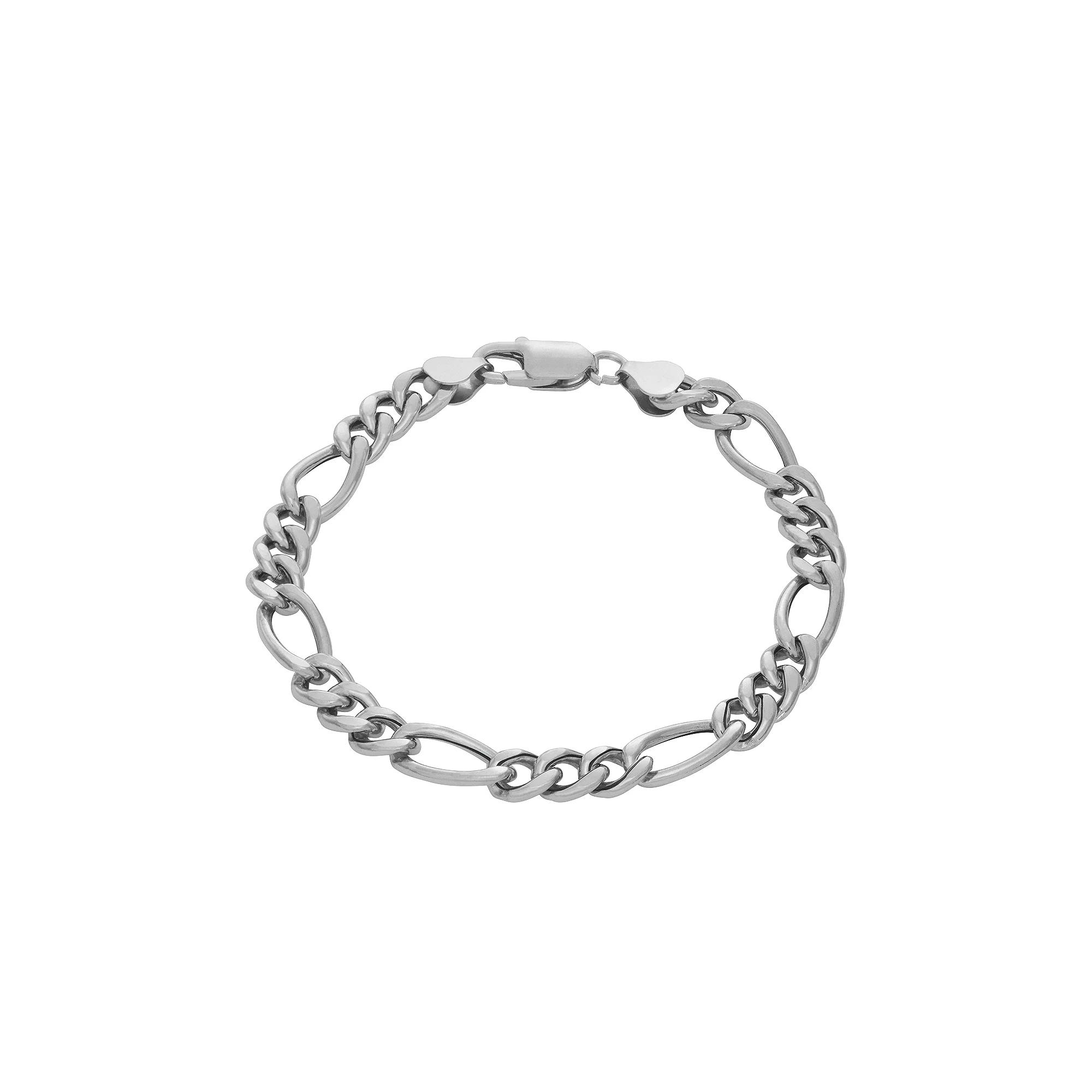 Giorgio di Vicenza Sterling Silver Men's Italian Figaro Chain Bracelet, Size: 8.5" Product Image