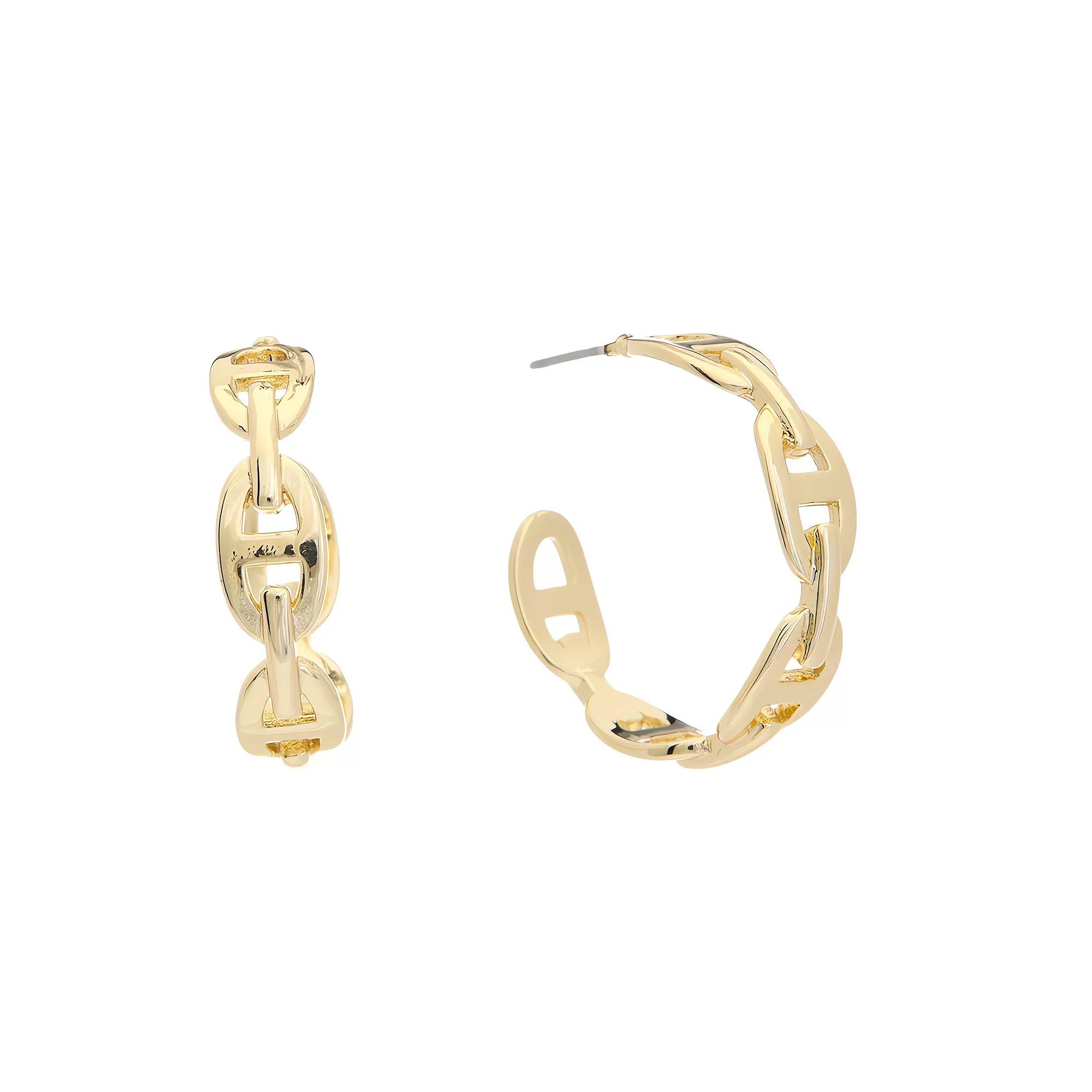 Juvell 18k Gold Plated Openwork Hoop Earrings, Women's, Gold Tone Product Image
