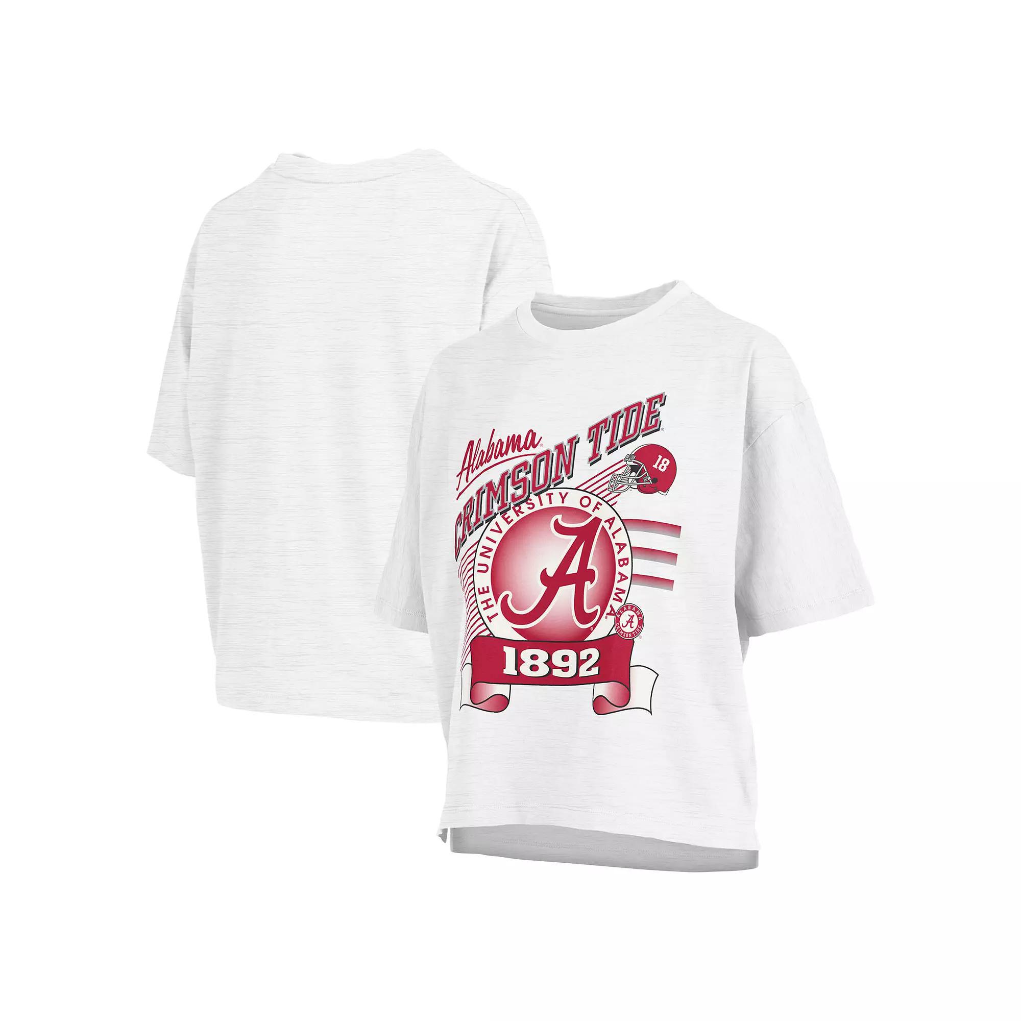 Women's Pressbox White Alabama Crimson Tide Rock & Roll Slub T-Shirt,  Product Image