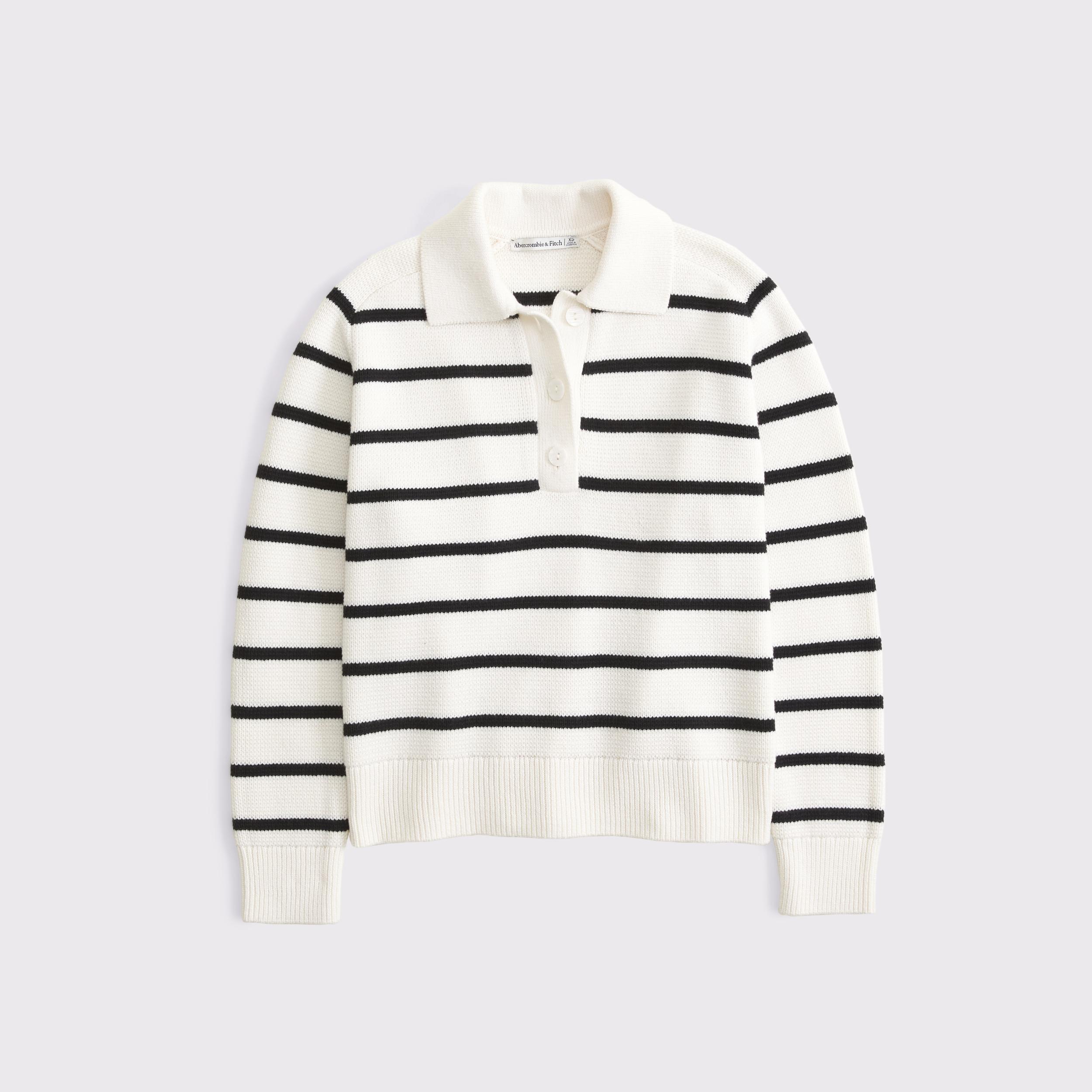 Easy Long-Sleeve Sweater Polo Product Image