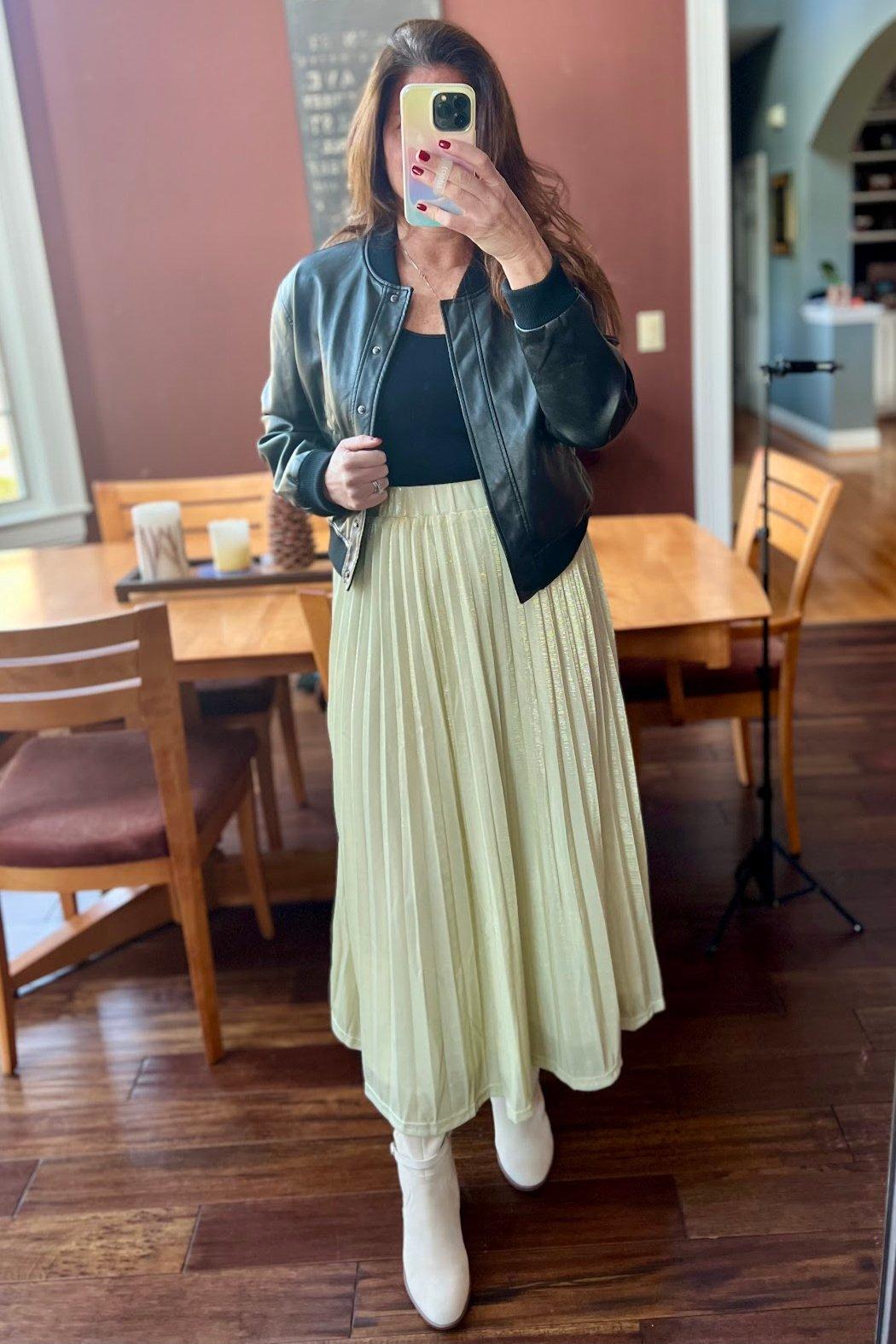 Pleated Maxi Skirt Product Image