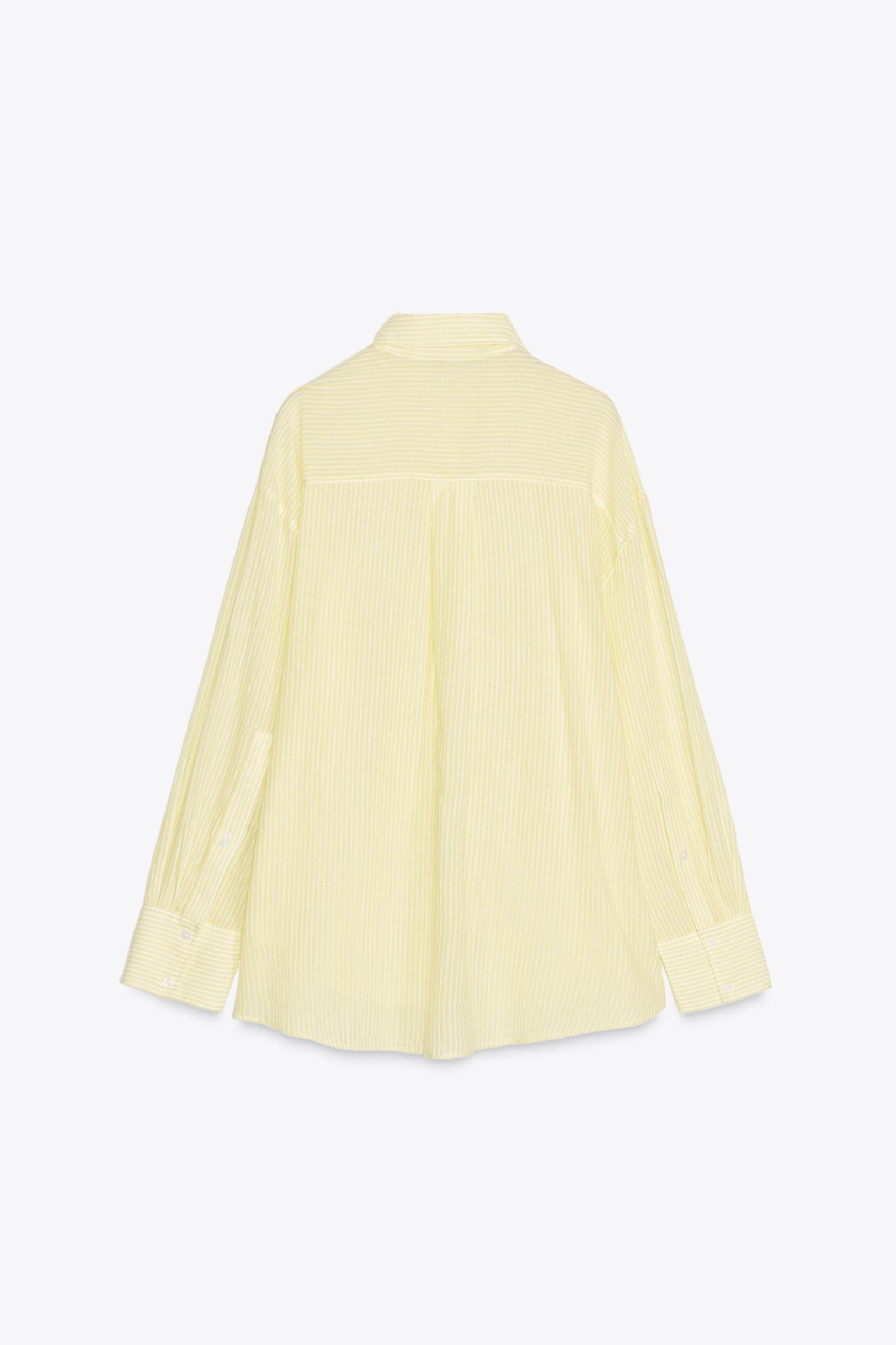 STRIPED GAUZE OVERSIZED SHIRT Product Image