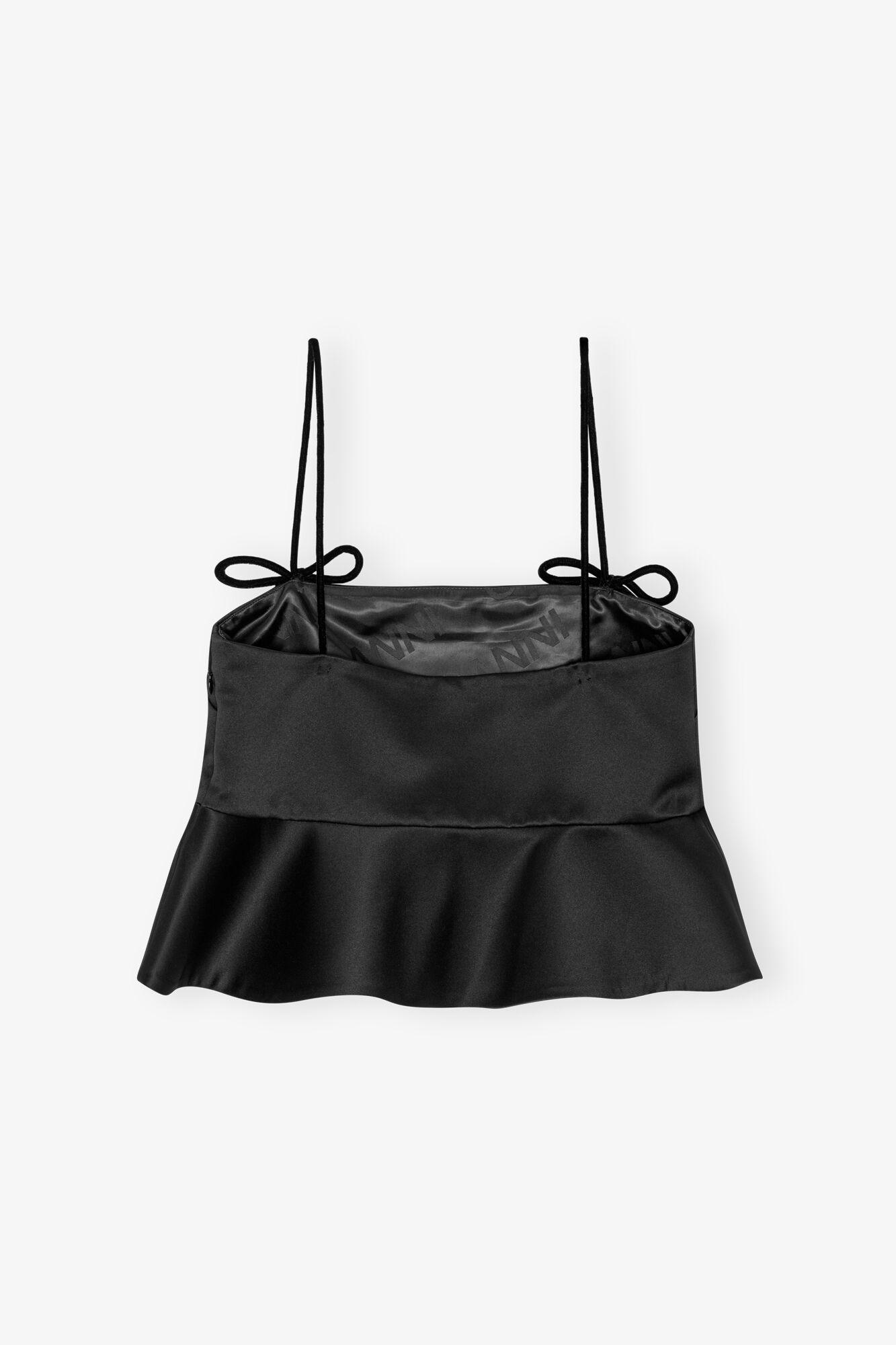 Black Duchesse Satin Top Product Image