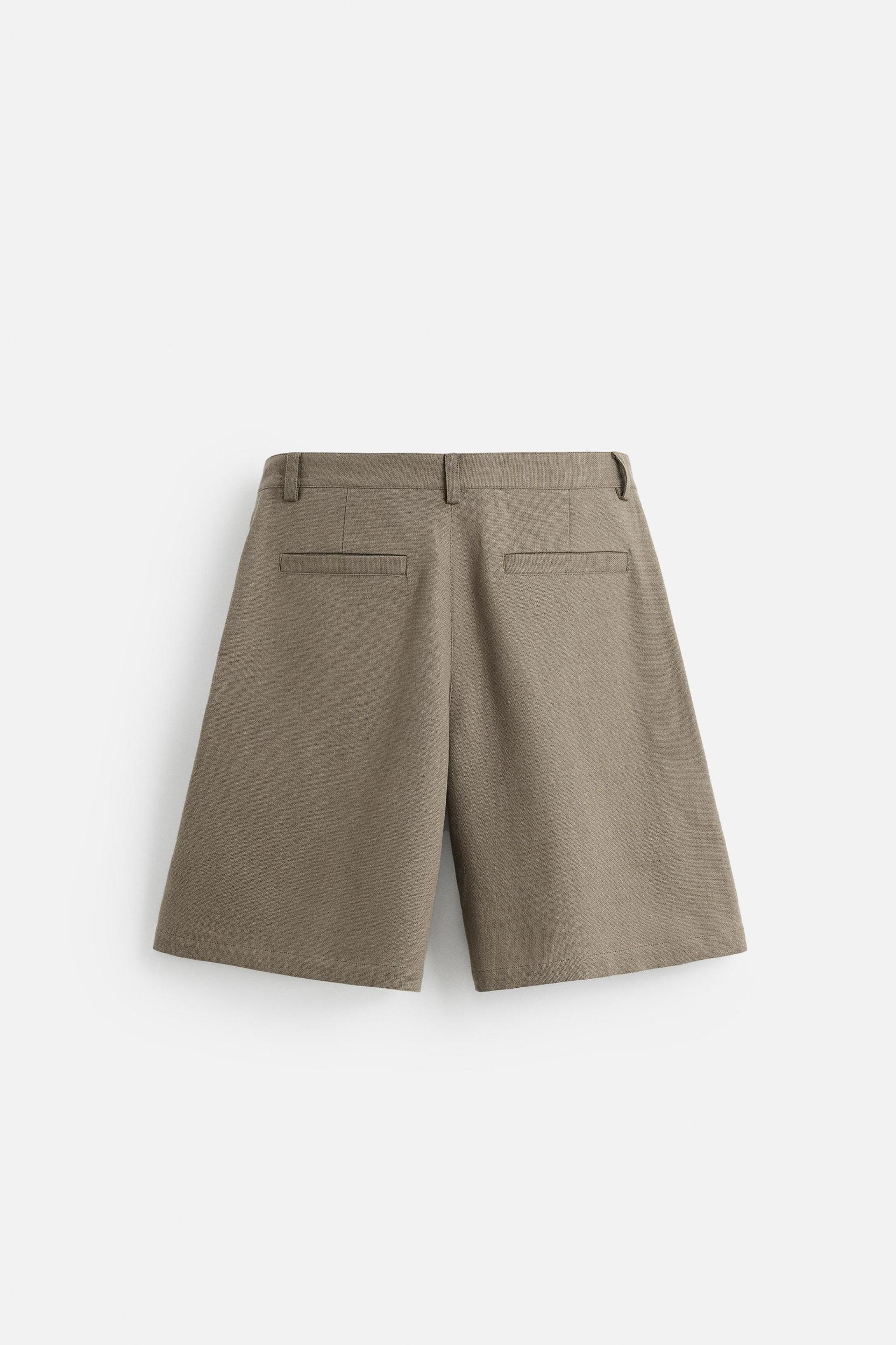 TEXTURED LINEN - COTTON SHORTS Product Image