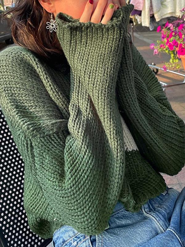 Vintage Star Jacquard Cropped Sweater Product Image