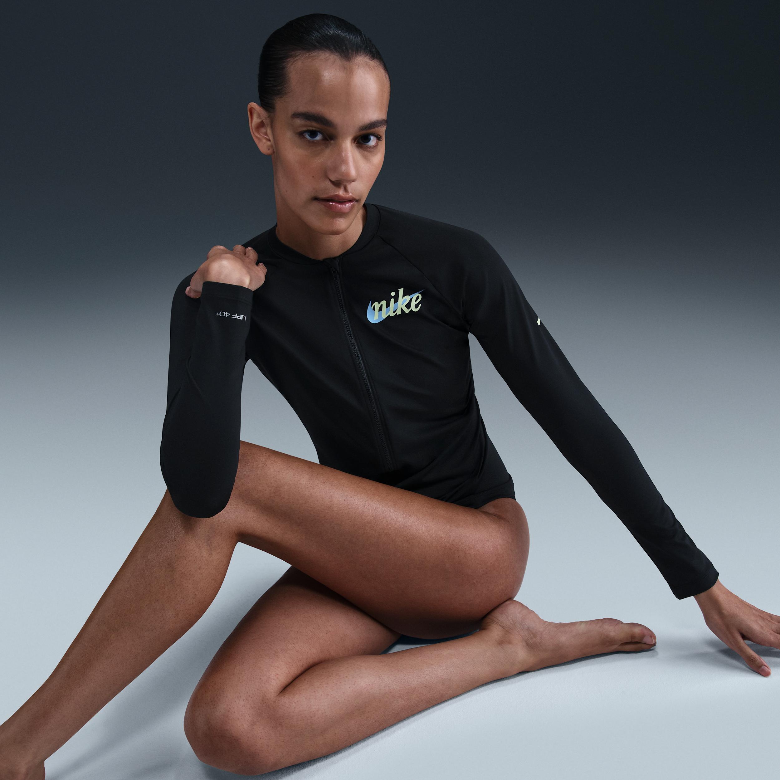 Nike Womens Swim Essential Long-Sleeve Zip Hydroguard | NESSF325-001 Product Image