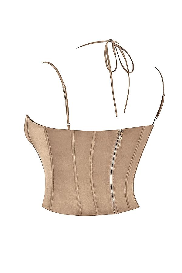 Chantelle  latte satin corset Product Image