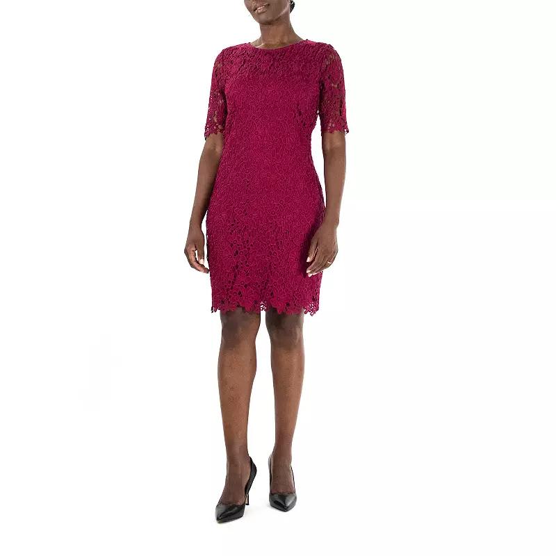 Women's Nina Leonard Floral Lace Sheath Cocktail Dress,  Product Image