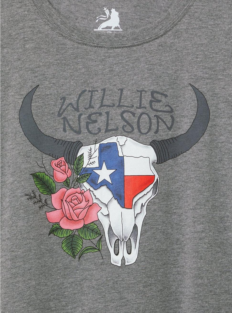 Willie Nelson Steer Skull Classic Cotton Crew Tee Product Image