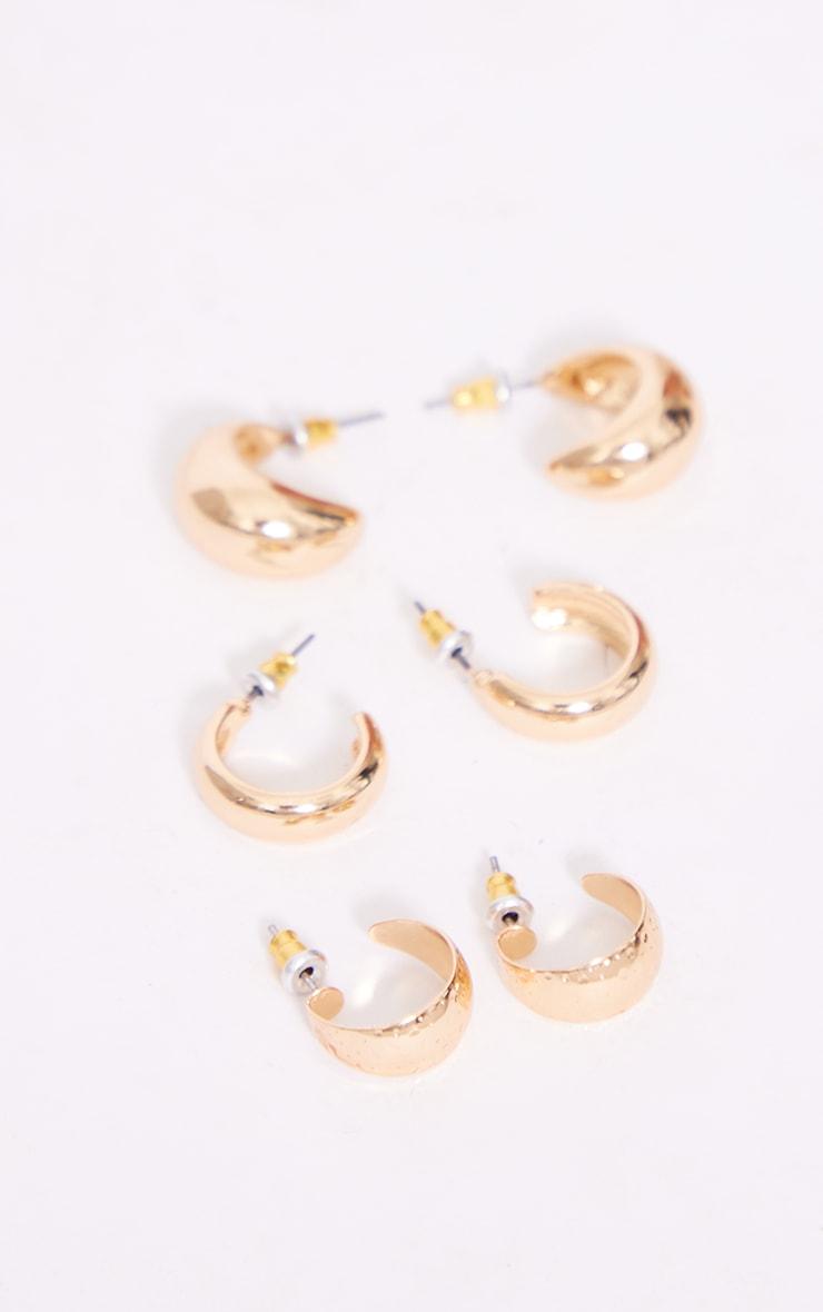 Gold Classic Simple Mutlipack Earrings Product Image