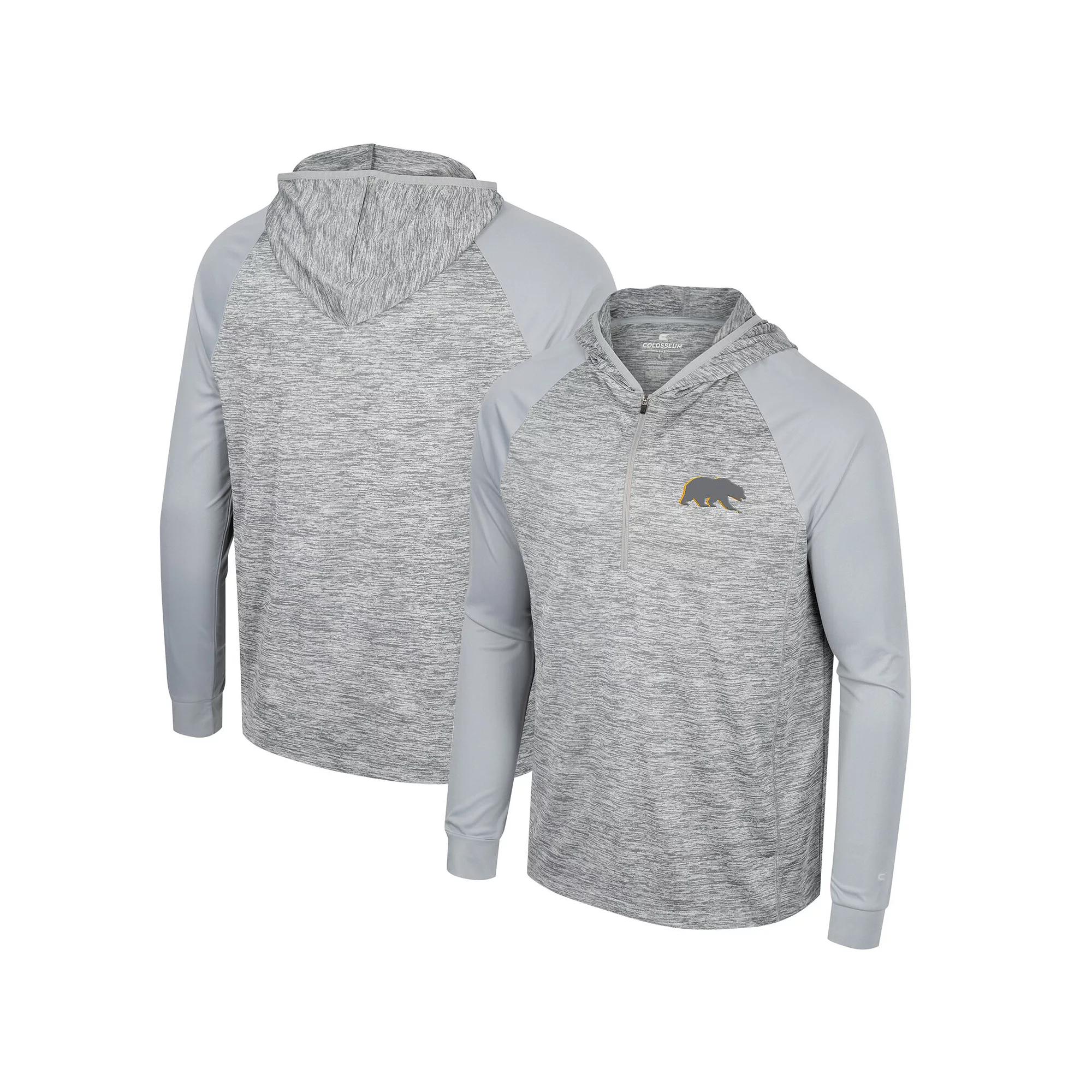 Men's Colosseum Gray Alabama Crimson Tide Cybernetic Raglan Quarter-Zip Hooded Top,  Product Image