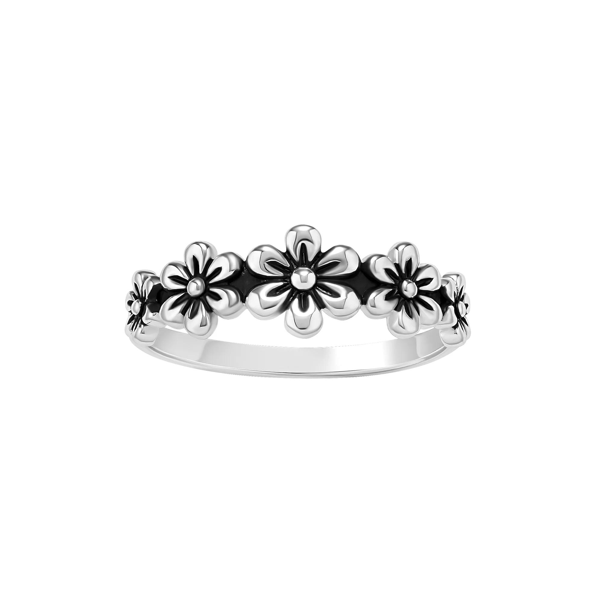 PRIMROSE Sterling Silver Flower Ring, Women's, Size: 6, Silvertone Product Image