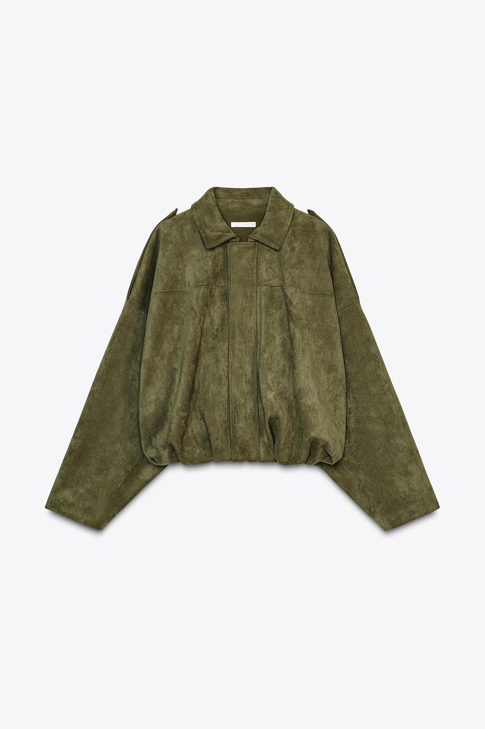 SUEDE EFFECT BOMBER JACKET Product Image