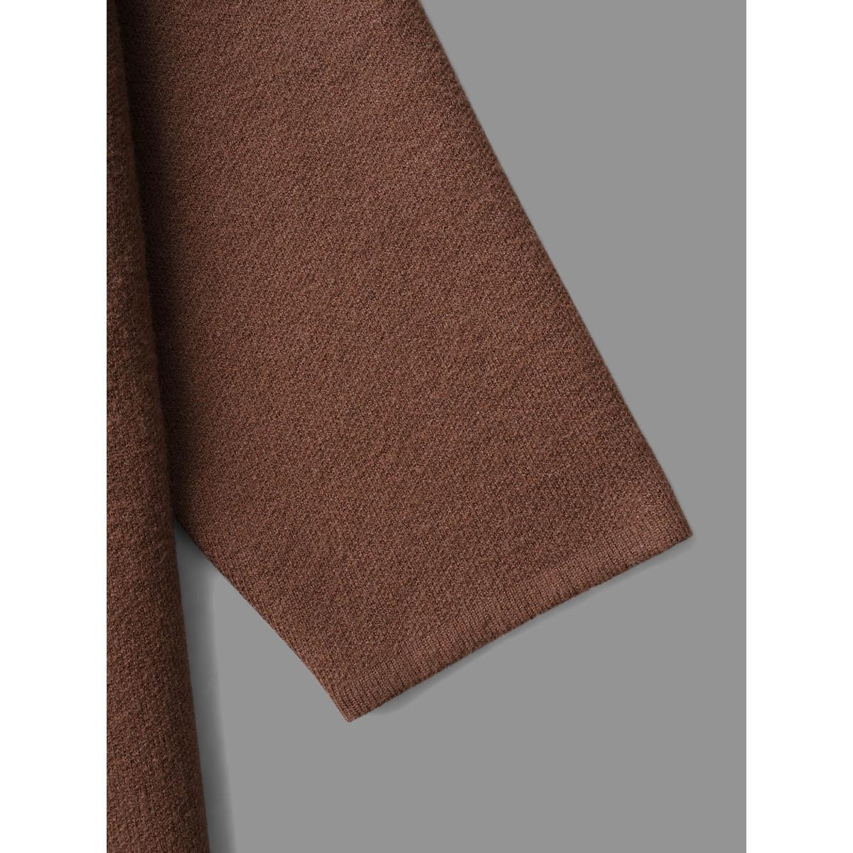 Plus Size Supersoft Essentials Side Pocket Collared Knit Cardigan Browncoffeecolor Women Leisure Loose Long Sleeve Casual Cardigans BloomChic 28/5X Product Image