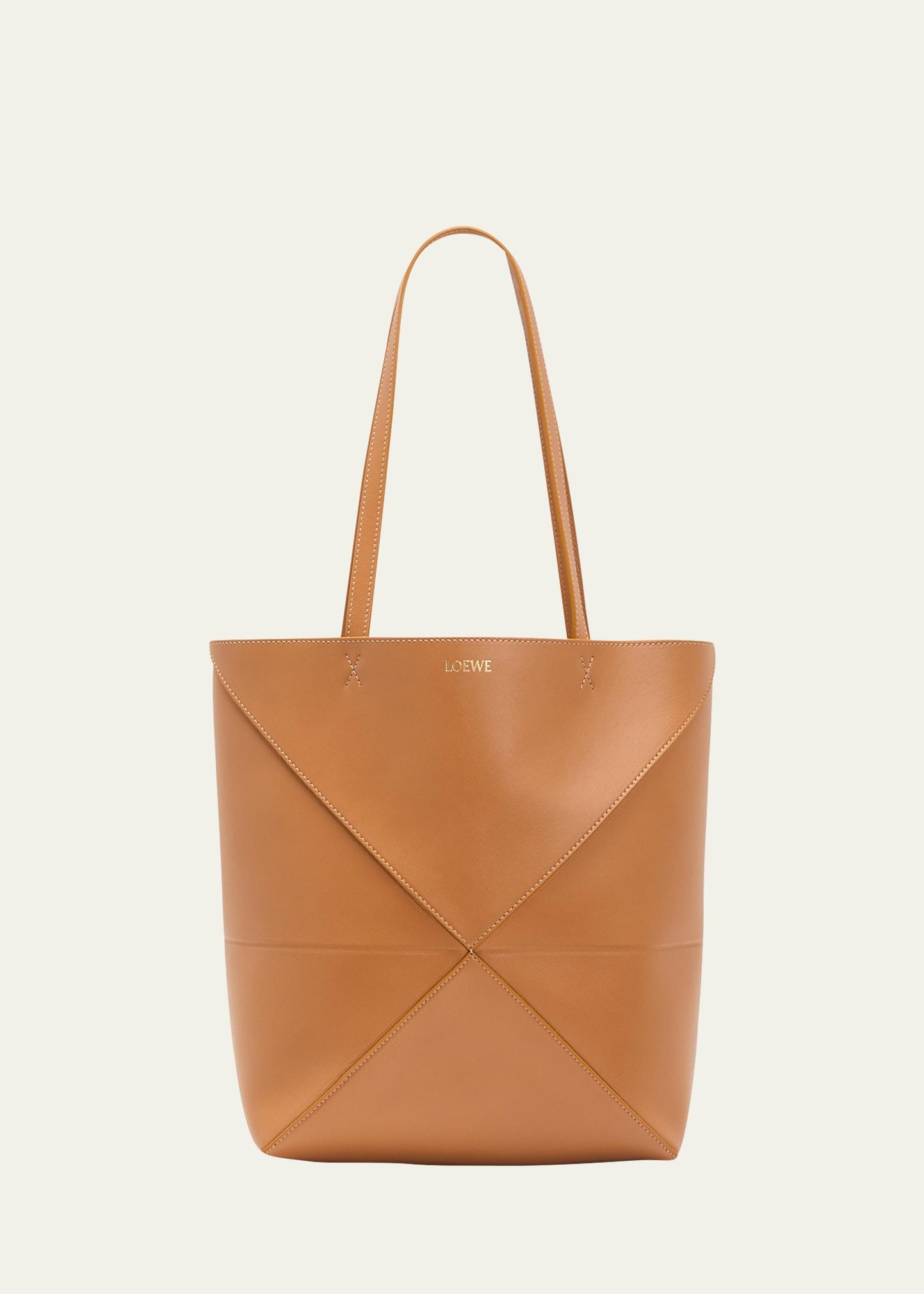 Puzzle Fold Medium Tote Bag in Shiny Leather Product Image