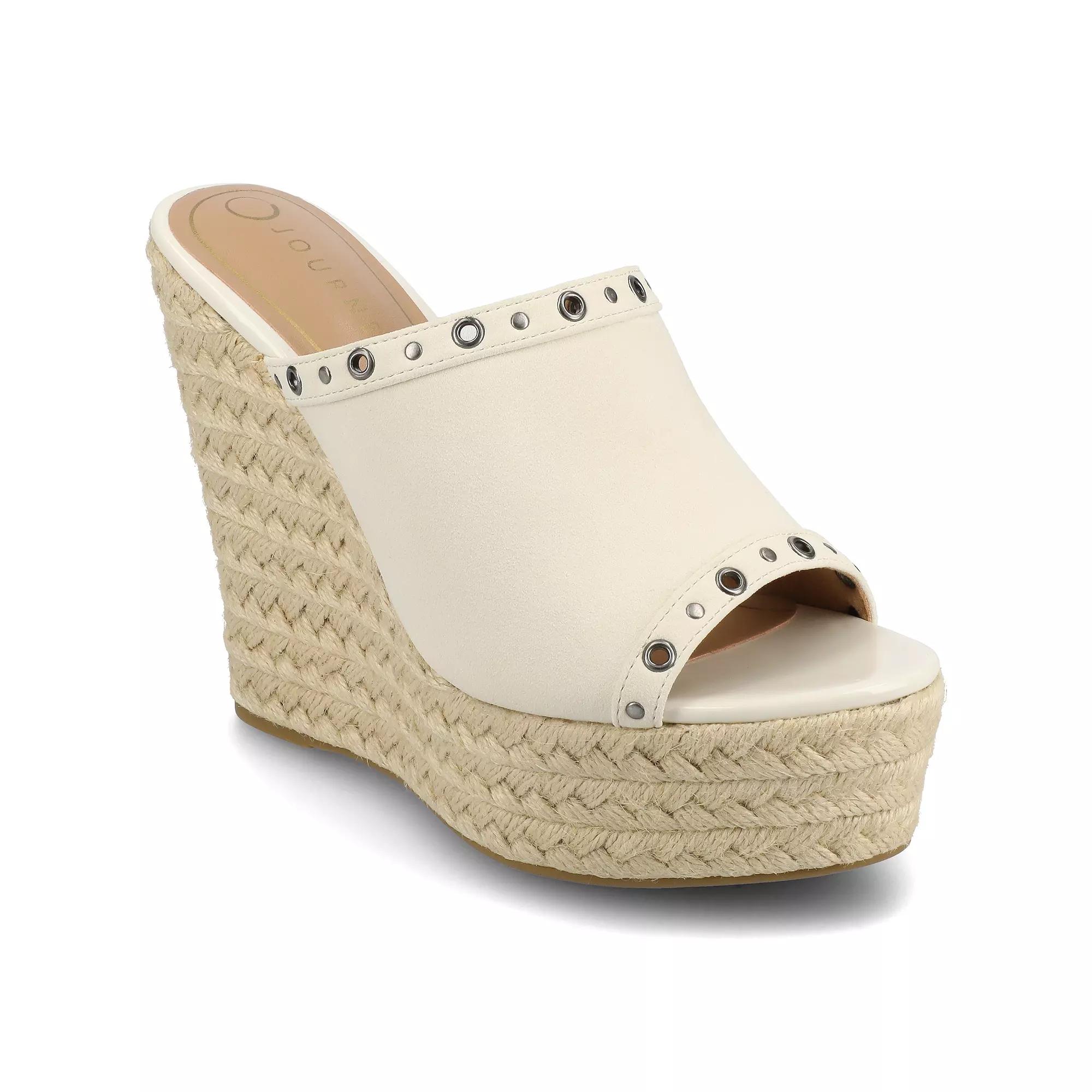 Journee Yari Women's Platform Espadrille Wedge Sandals,  Product Image
