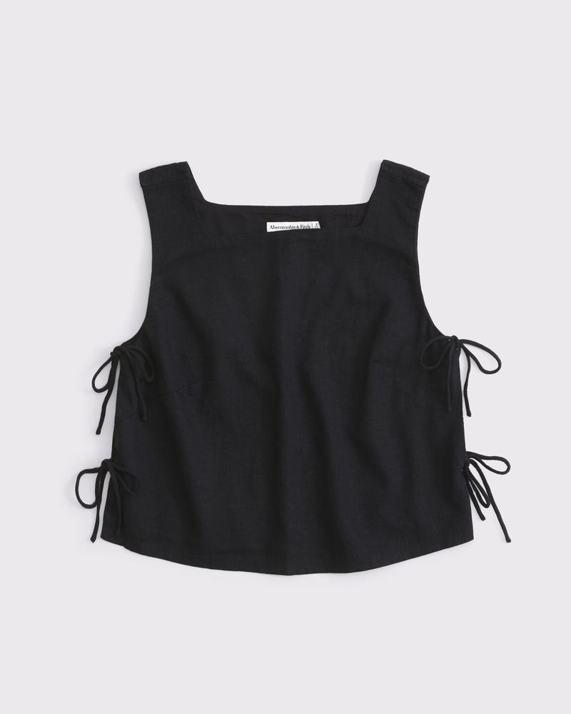 Apron Linen-Blend Set Top Product Image