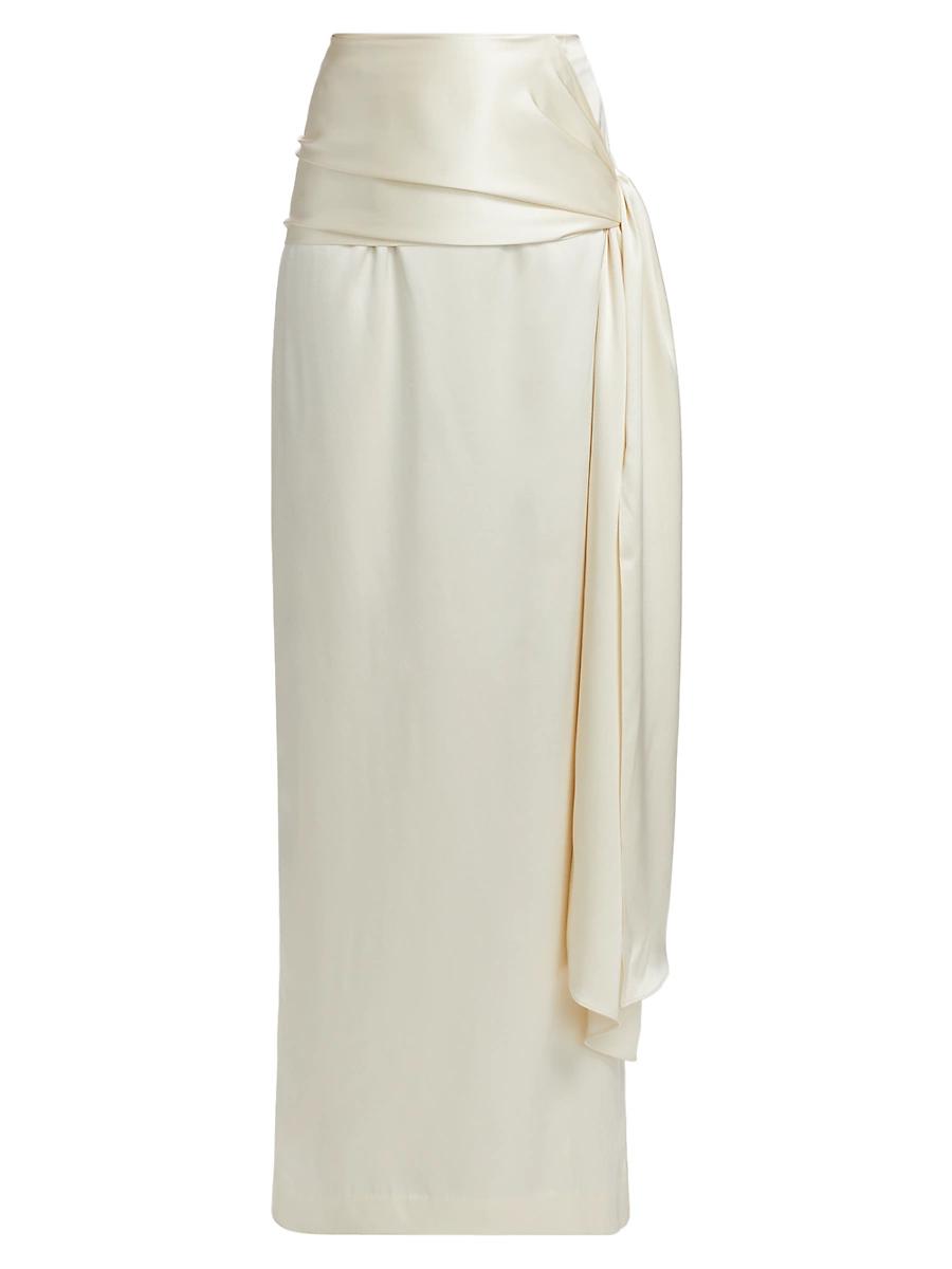 Womens Mila Draped Silk Maxi Skirt Product Image