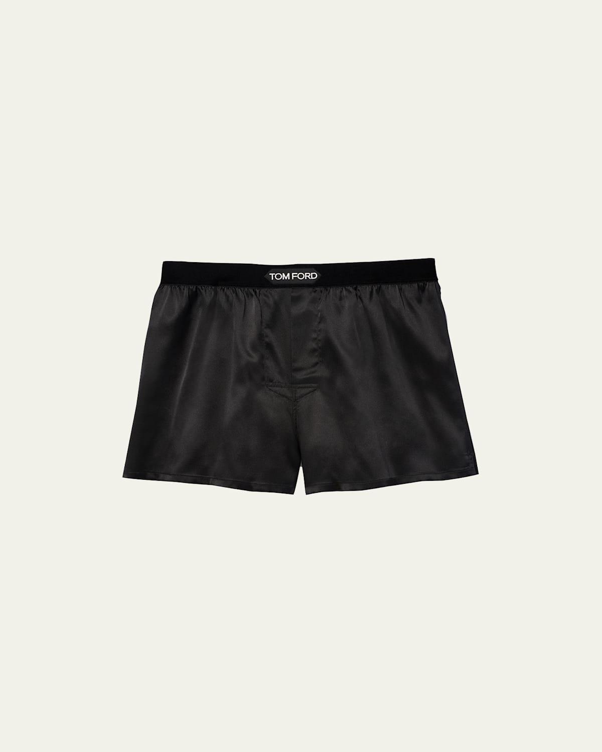 Mens Silk Jacquard Logo Boxers Product Image