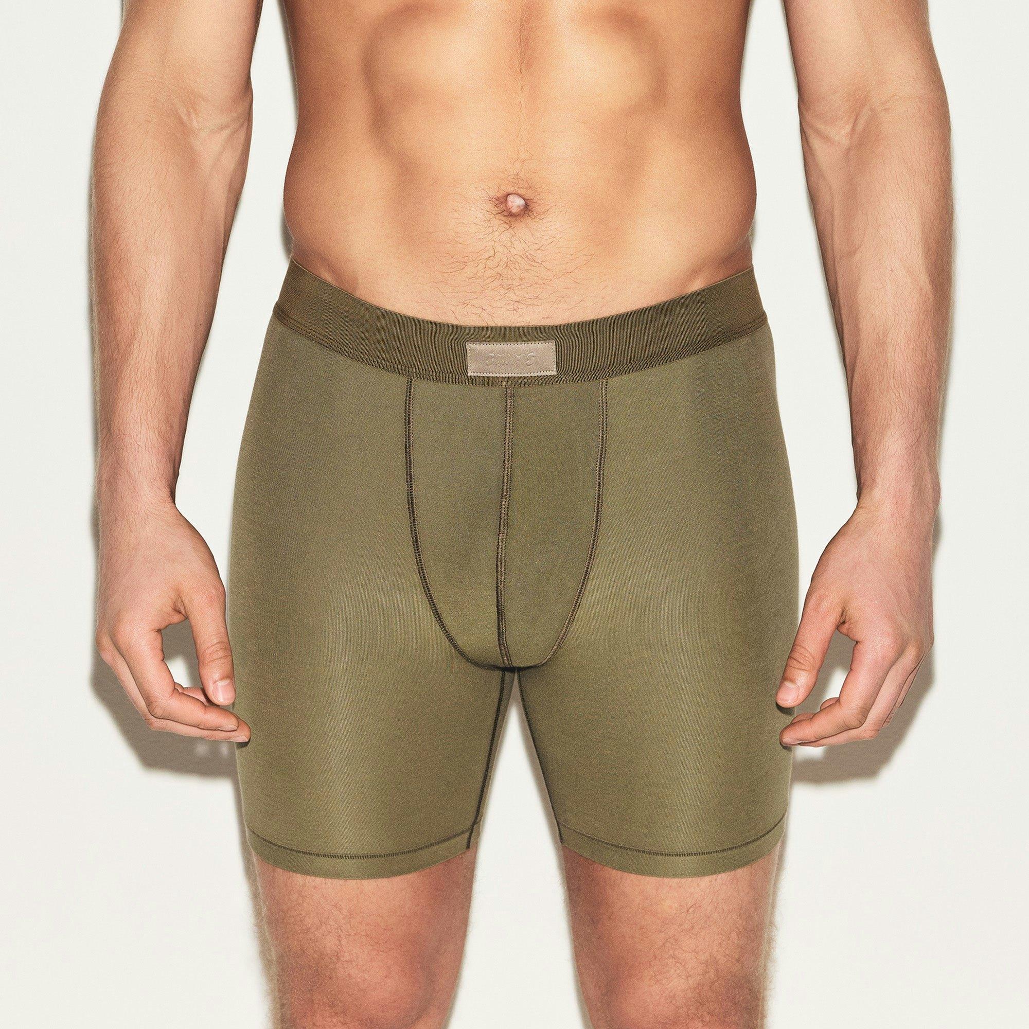 SKIMS COTTON MENS 5" BOXER BRIEF | ARMY Product Image