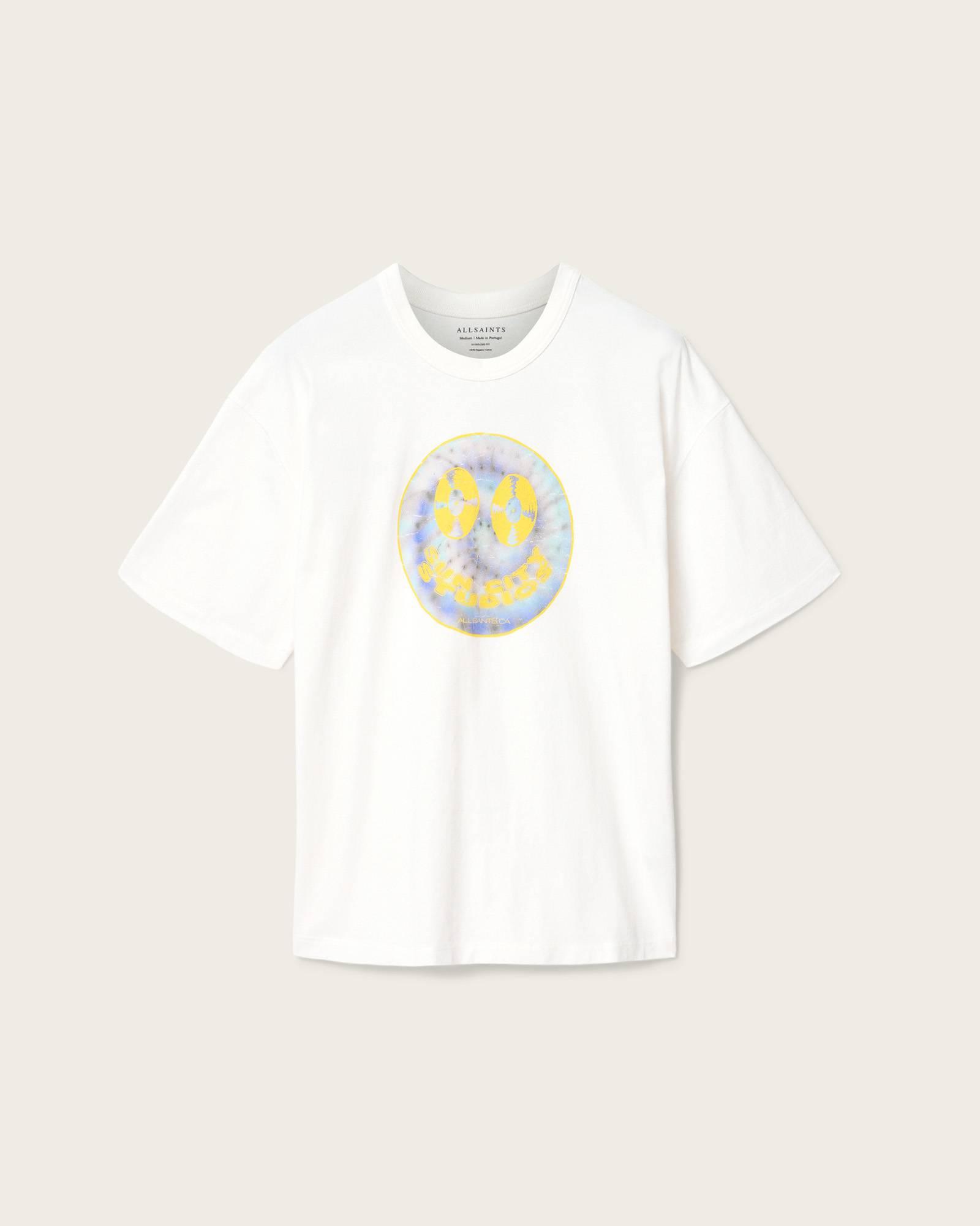 Spun Out Boxy Short Sleeve Graphic T-Shirt Chalk White | ALLSAINTS US Product Image