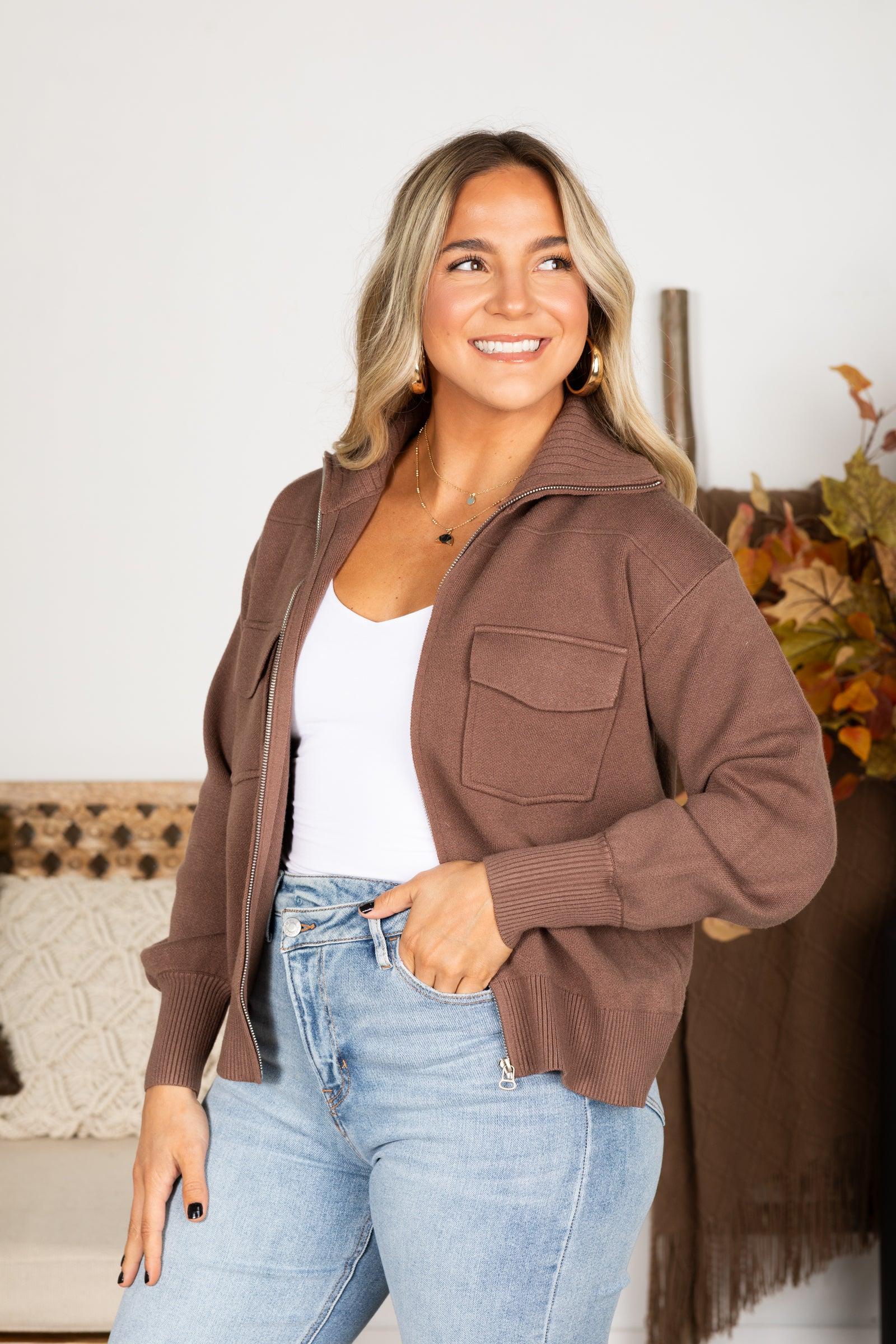 Zipper Down Jacket With Pockets Product Image