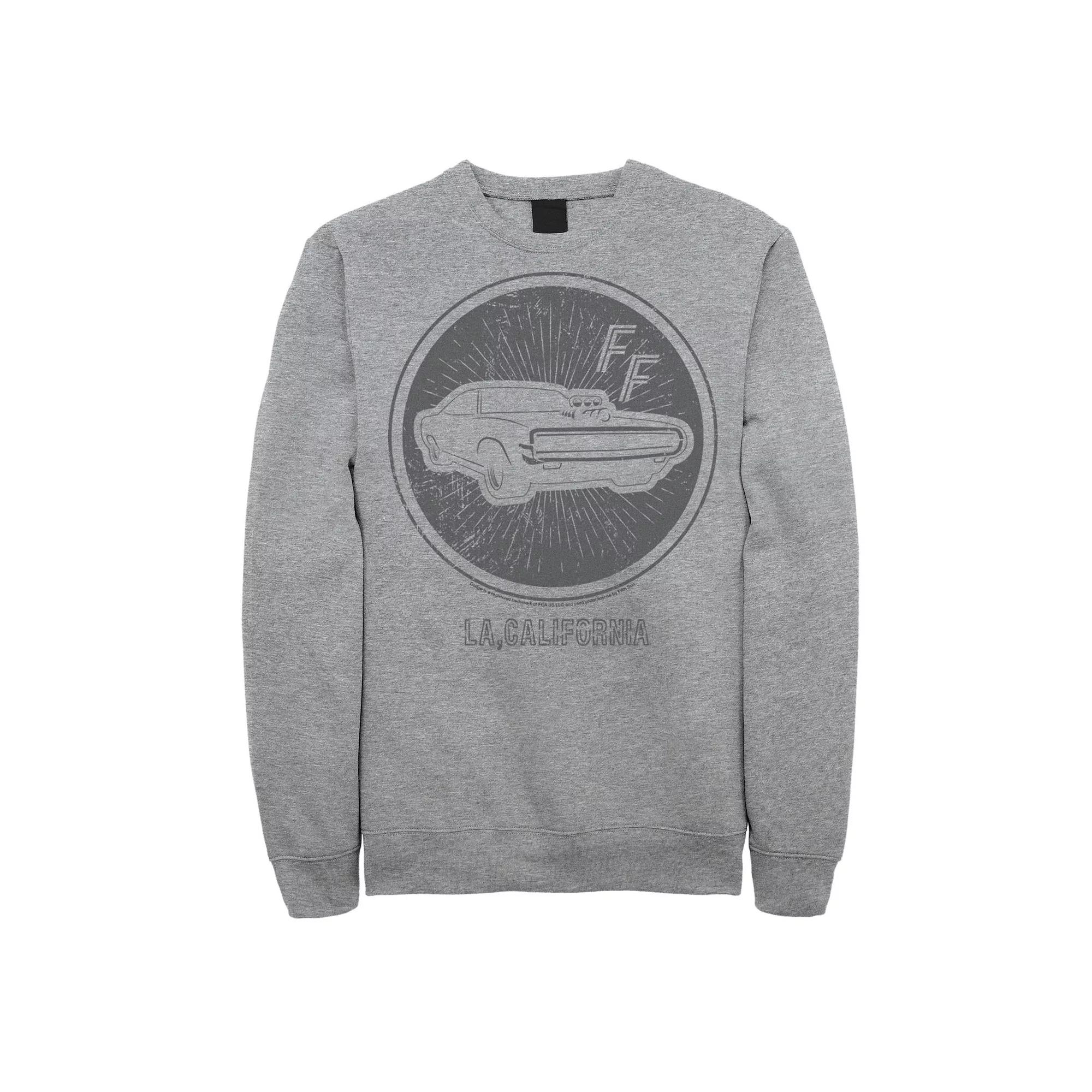 Men's Fast & Furious Sports Car Badge Fleece Sweatshirt, Size: Small, Athletic Grey Product Image