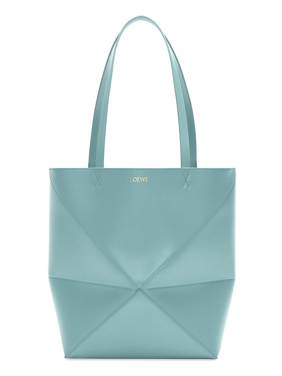 Womens Puzzle Shiny Leather Tote Product Image