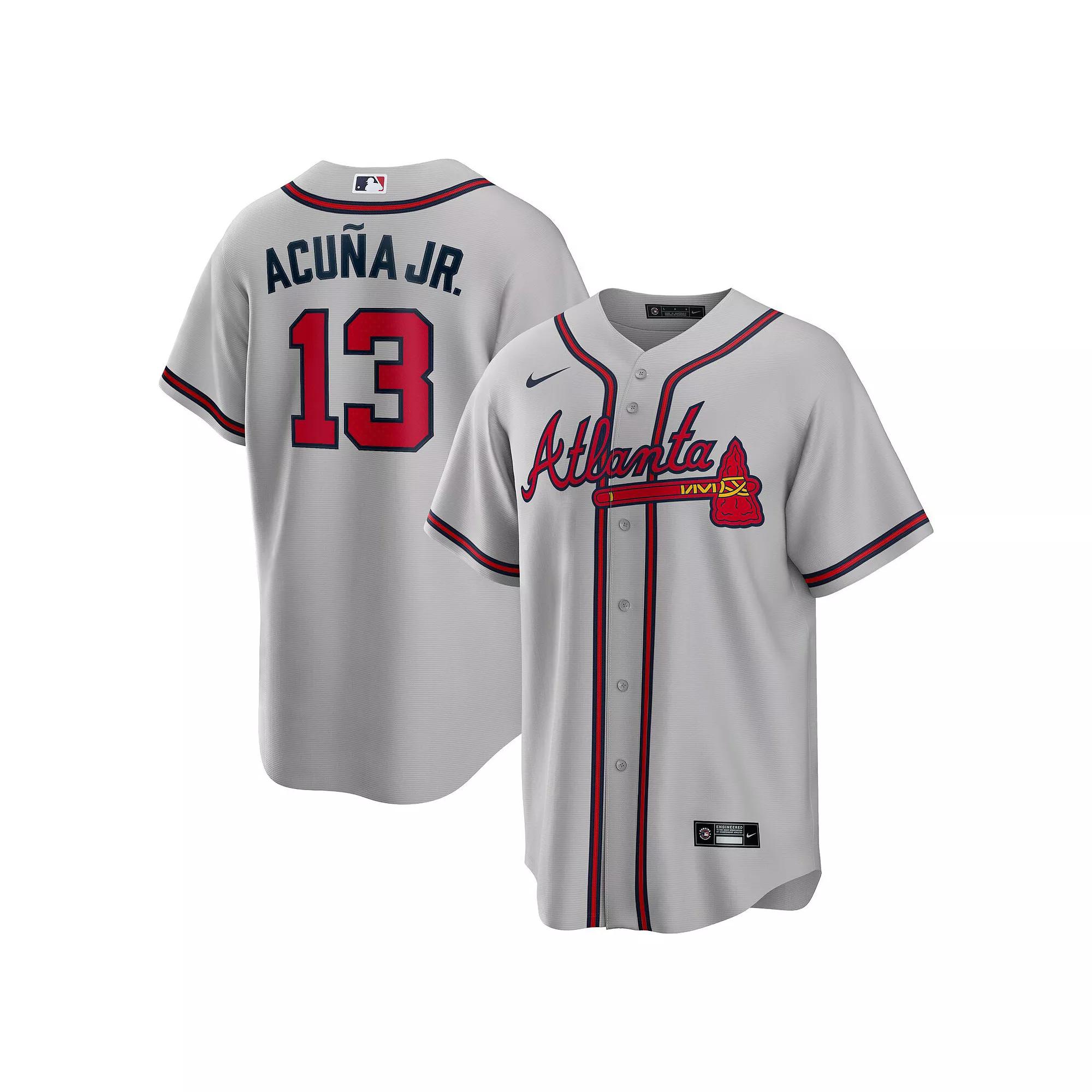 Men's Nike Ronald Acuna Jr. Gray Atlanta Braves Road Replica Player Name Jersey,  Product Image