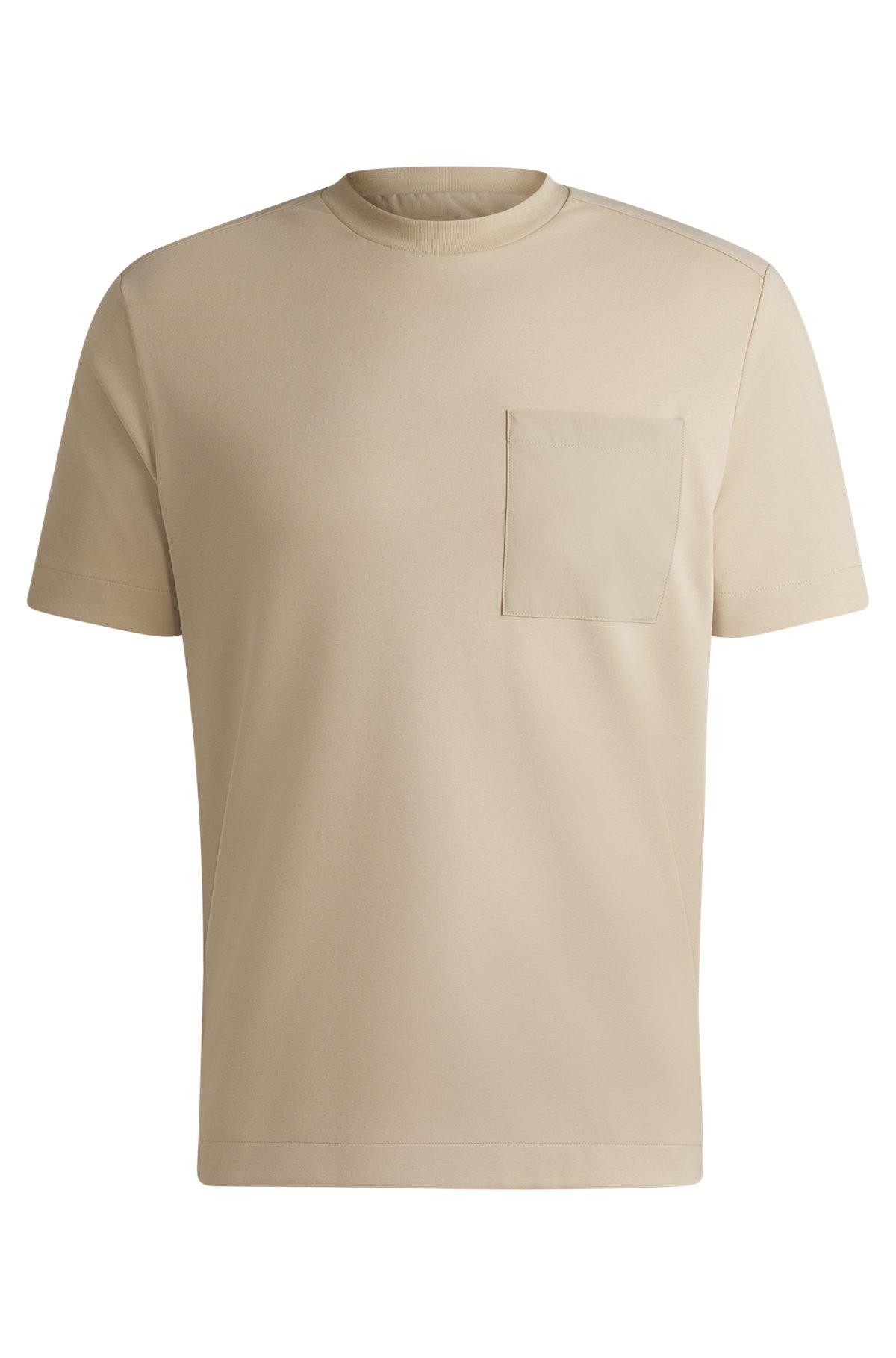 BOSS - T-shirt with tonal trims - Light Beige Product Image