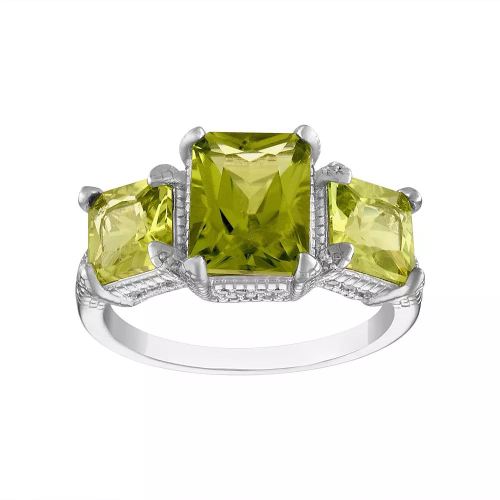 Designs by Gioelli Sterling Silver Gemstone 3-Stone Ring, Women's,  Product Image