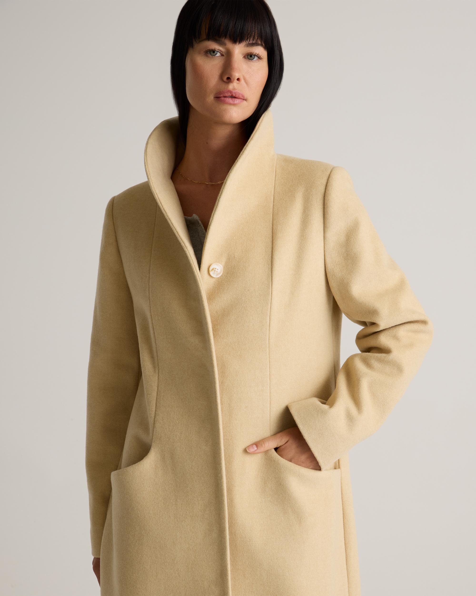 Quince | Women's Italian Wool Long Cocoon Coat Size XL, Wool/Nylon Product Image