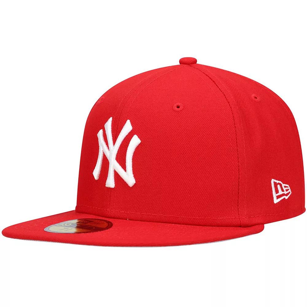 Men's New Era Red New York Yankees White Logo 59FIFTY Fitted Hat, Size: 7 1/8 Product Image