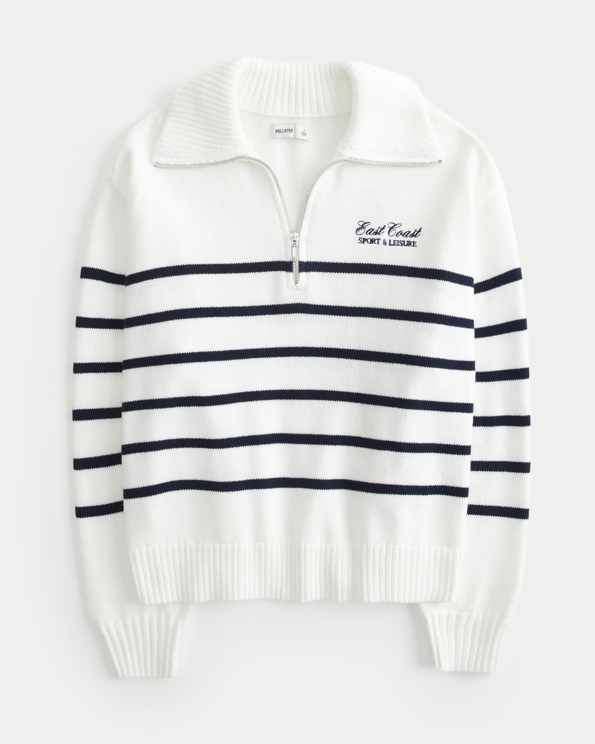 Oversized Half-Zip Graphic Sweater Product Image