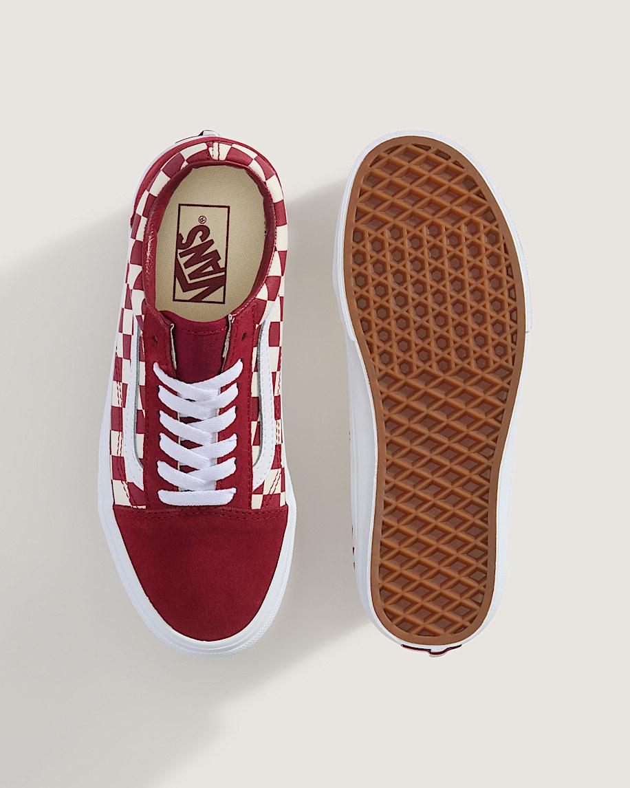 Old Skool Checkerboard Shoe in Checkerboard Red| Vans US Product Image