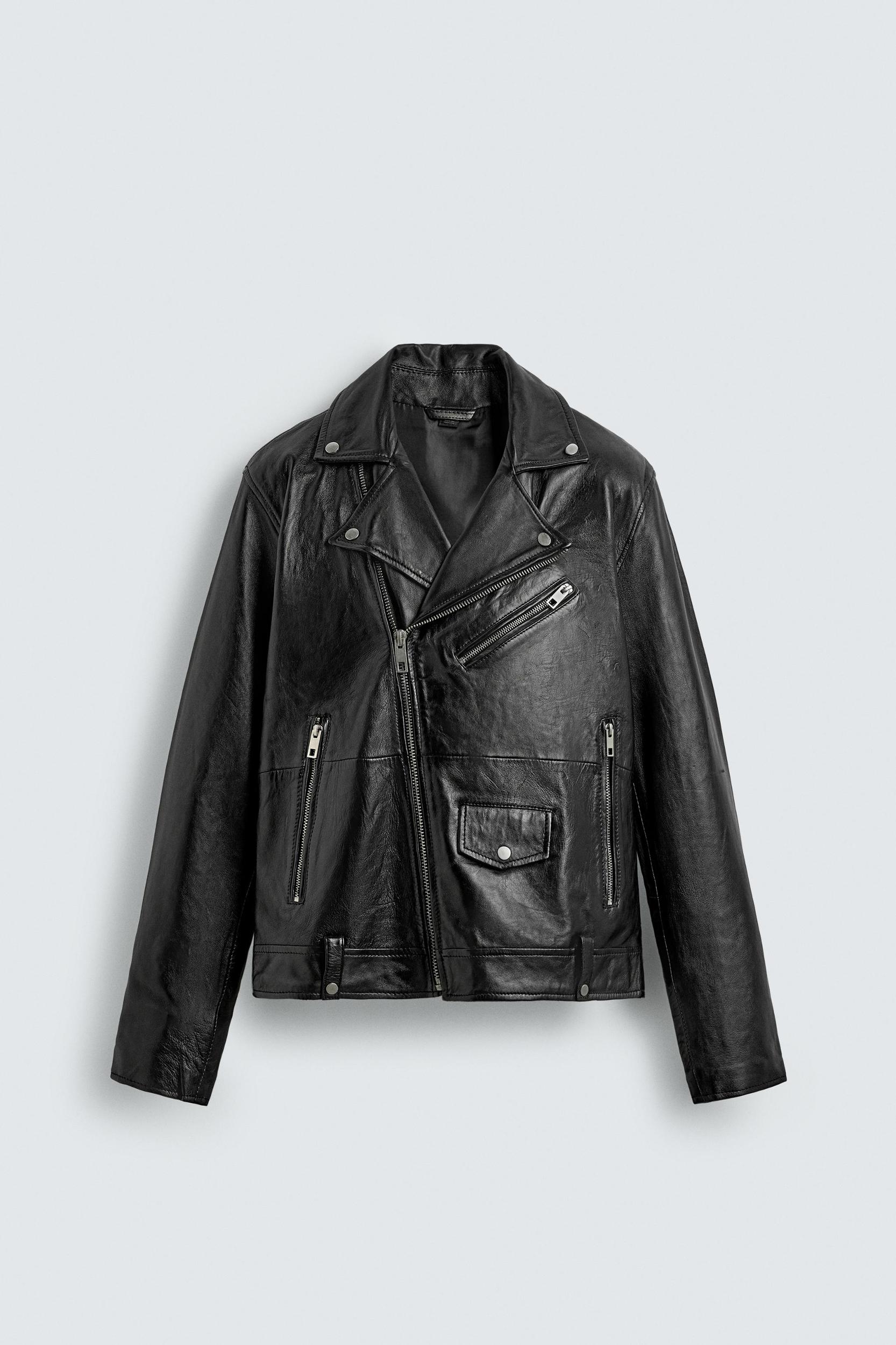 LEATHER BIKER JACKET Product Image