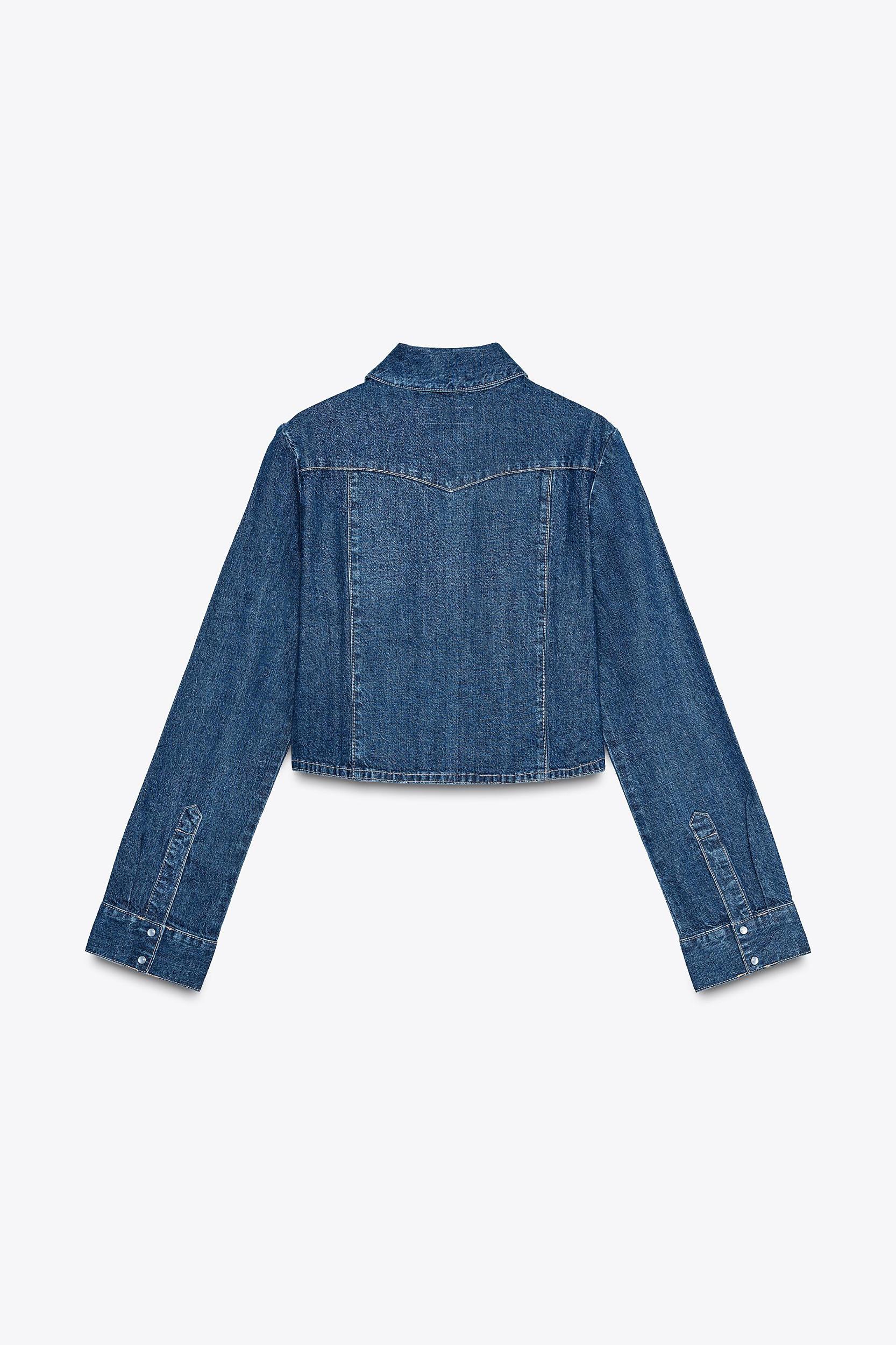 TRF CROP DENIM SHIRT Product Image