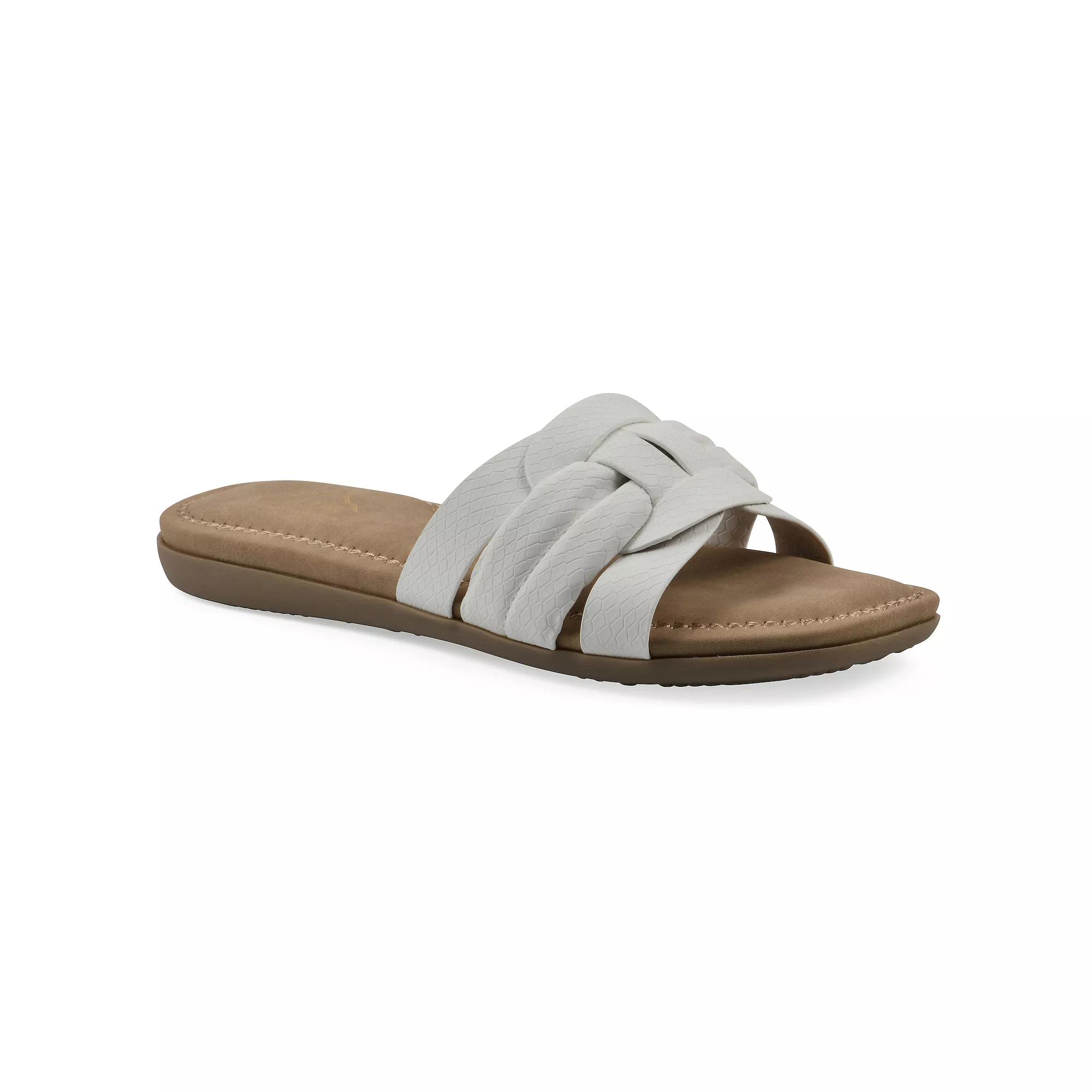 Cliffs by White Mountain Fraley Women's Slide Sandals, Size: 8.5, White Embossed Product Image