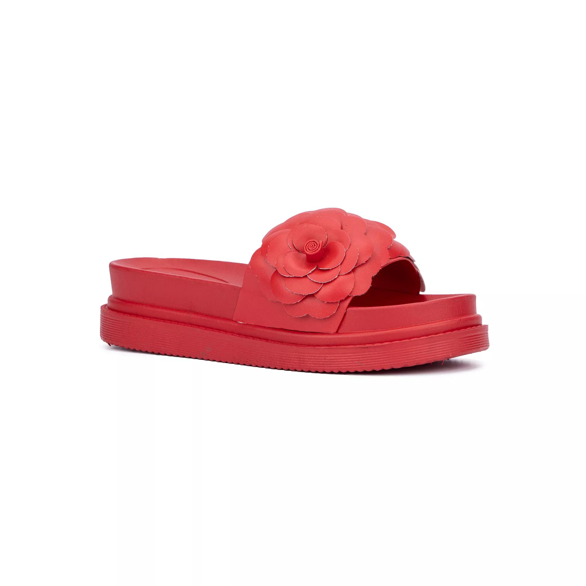 New York & Company Camilia Women's Platform Slides, Size: 7, Red Product Image