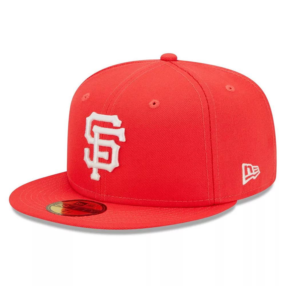 Men's New Era Red San Francisco Giants Lava Highlighter Logo 59FIFTY Fitted Hat,  Product Image