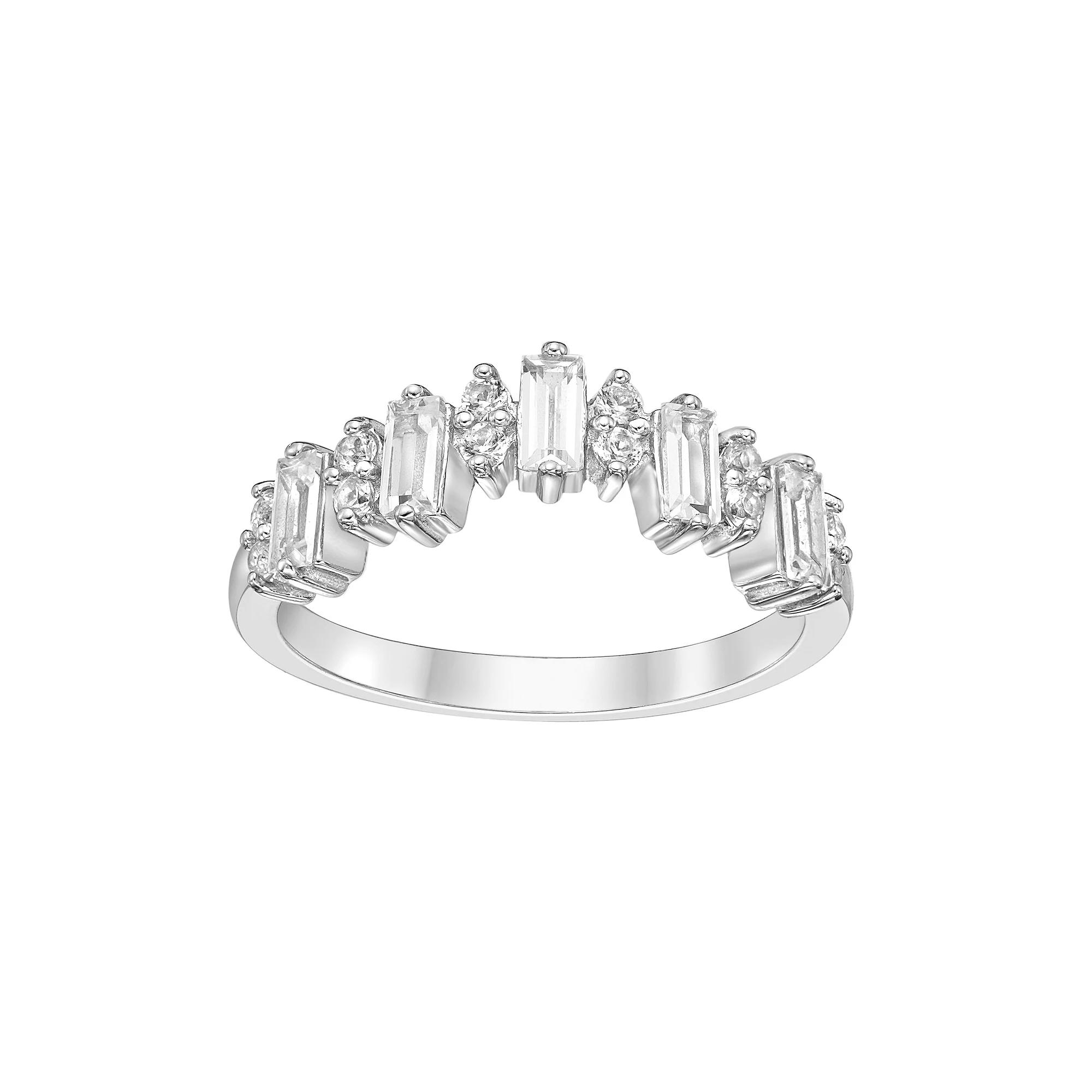 Gemminded Sterling Silver Lab-Created White Sapphire Ring, Women's, Size: 7 Product Image