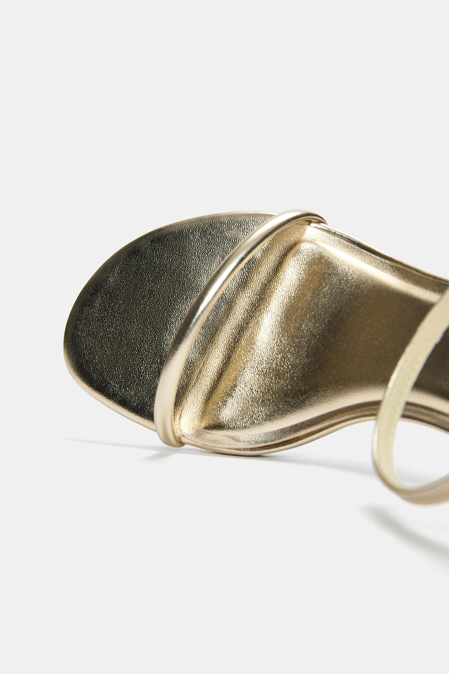 Golden heeled sandals Product Image