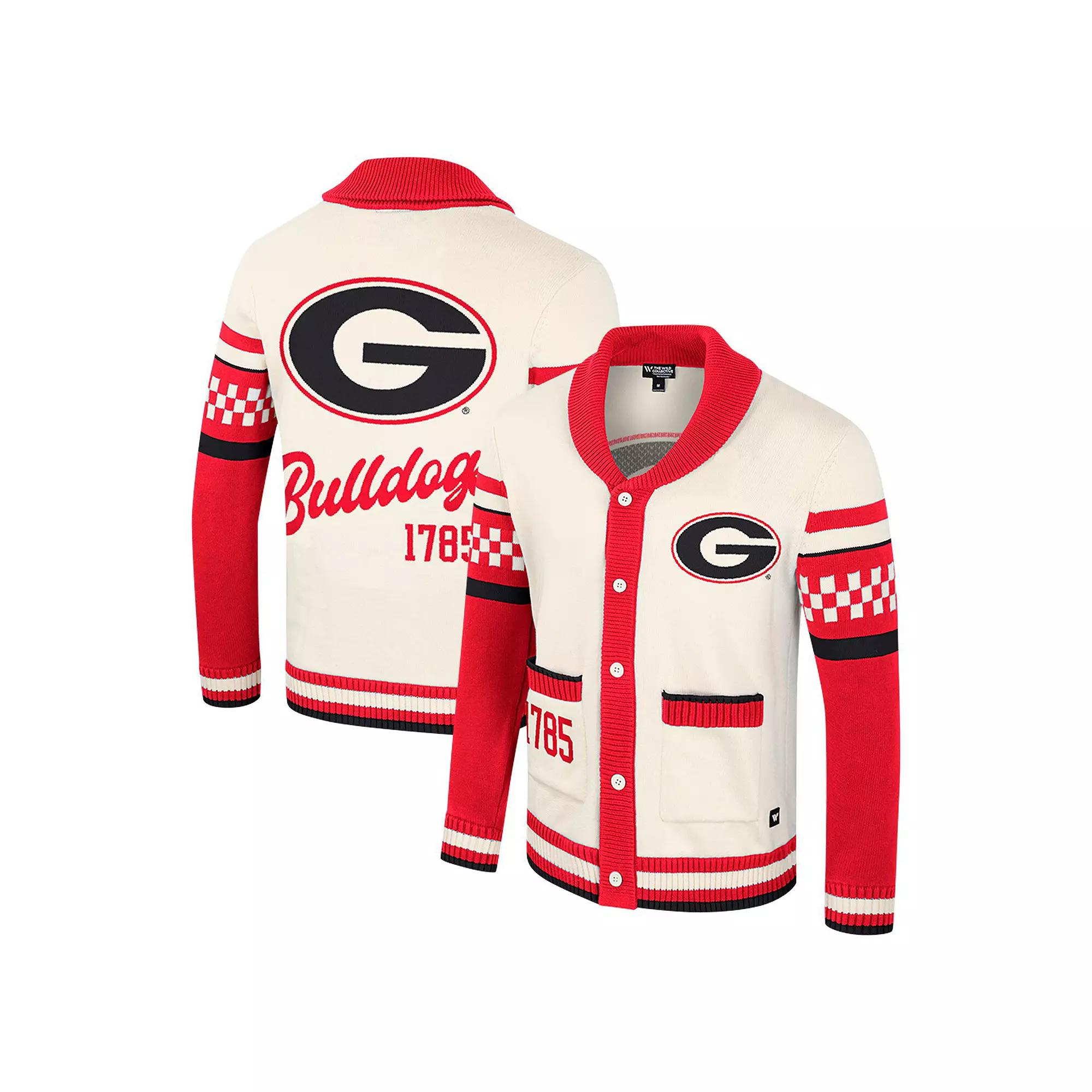 Women's Colosseum Cream Georgia Bulldogs Wild Collective Button-Up Jaquard Sweater, Size: XL, Beige Product Image