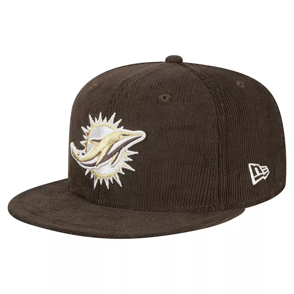 Men's New Era Brown Miami Dolphins Choco Cord 59FIFTY Fitted Hat,  Product Image