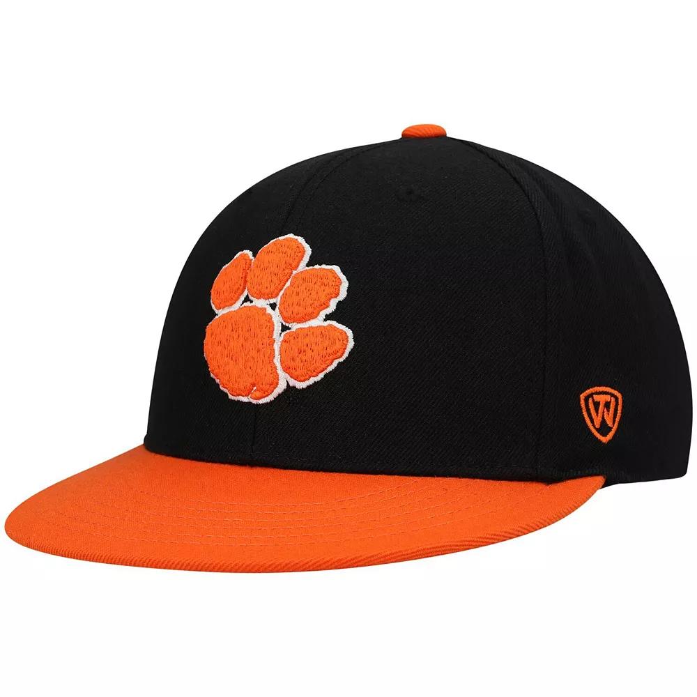 Men's Top of the World Black/Orange Clemson Tigers Team Color Two-Tone Fitted Hat, Size: 7 Product Image