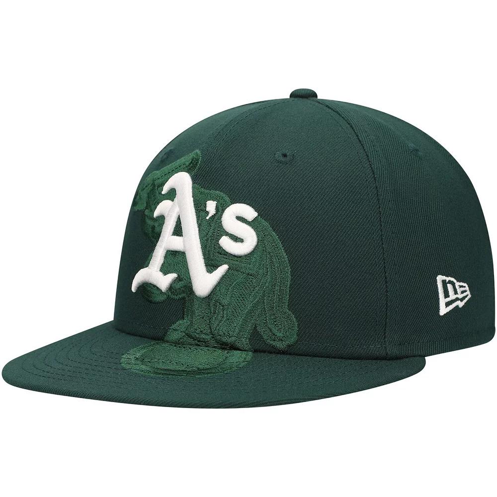 Men's New Era Green Oakland Athletics Shadow Logo 59FIFTY Fitted Hat, Size: 7 3/8 Product Image