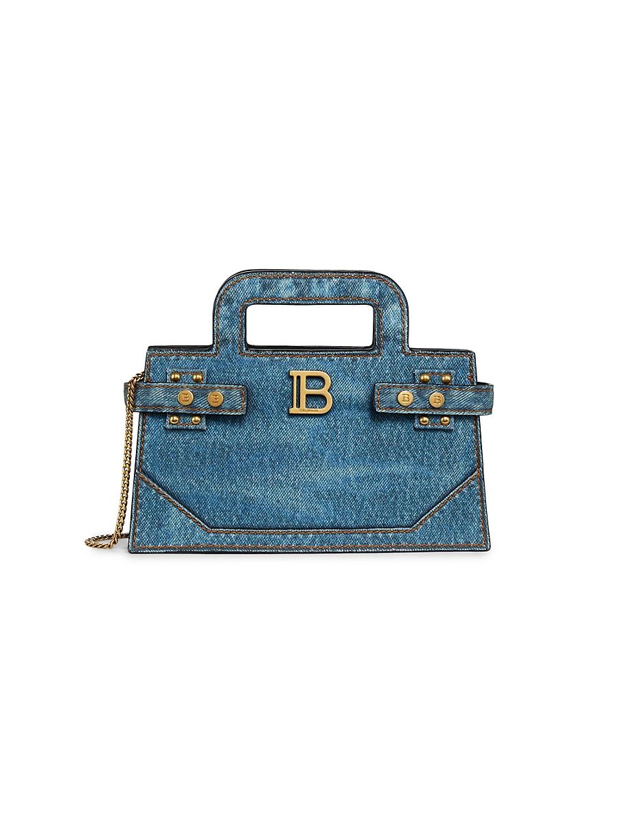 Womens Small B-Buzz Denim-Printed Canvas Top Handle Bag Product Image
